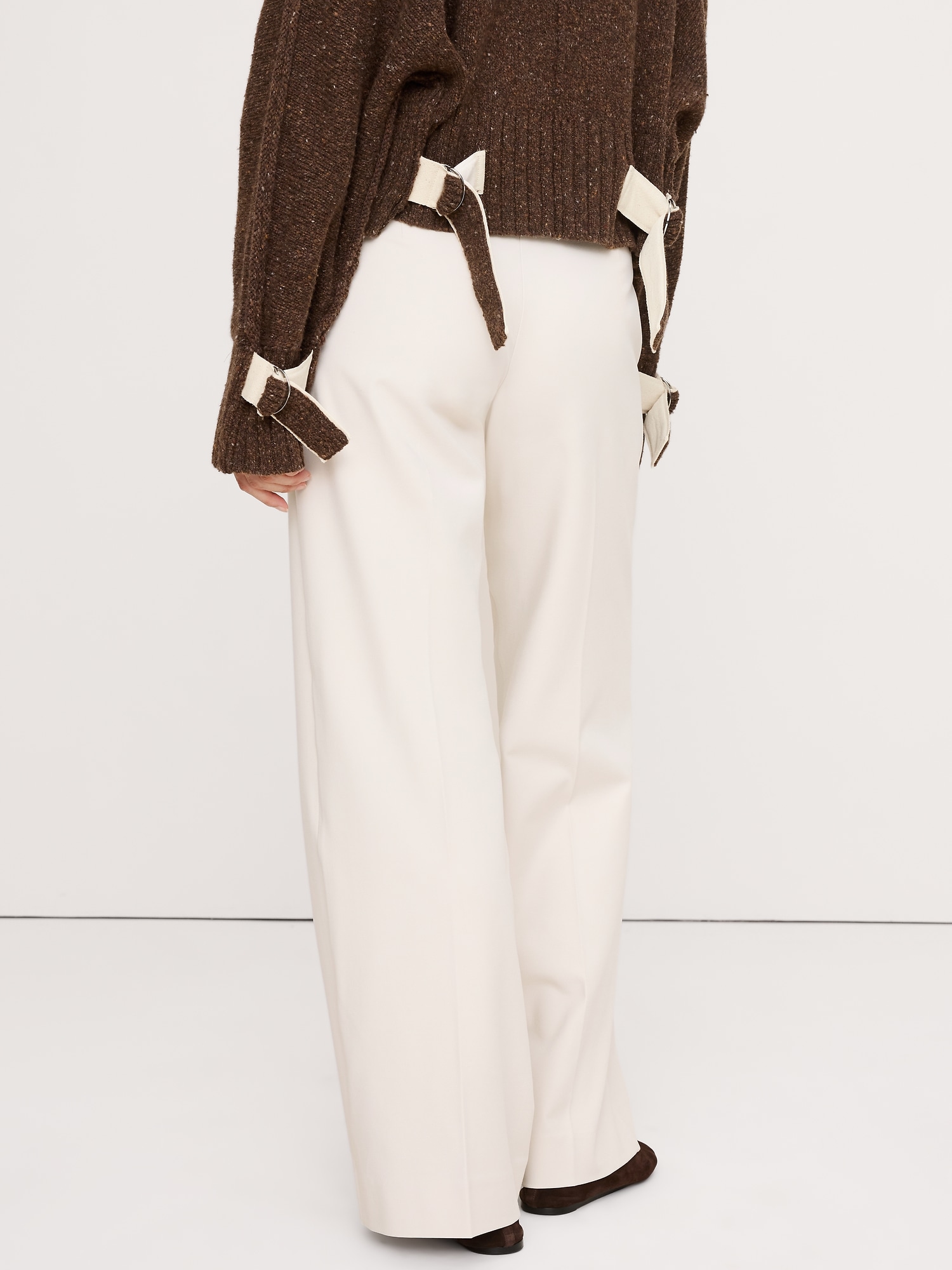 Image number 3 showing, Mid-Rise Wide-Leg City Stretch Pant