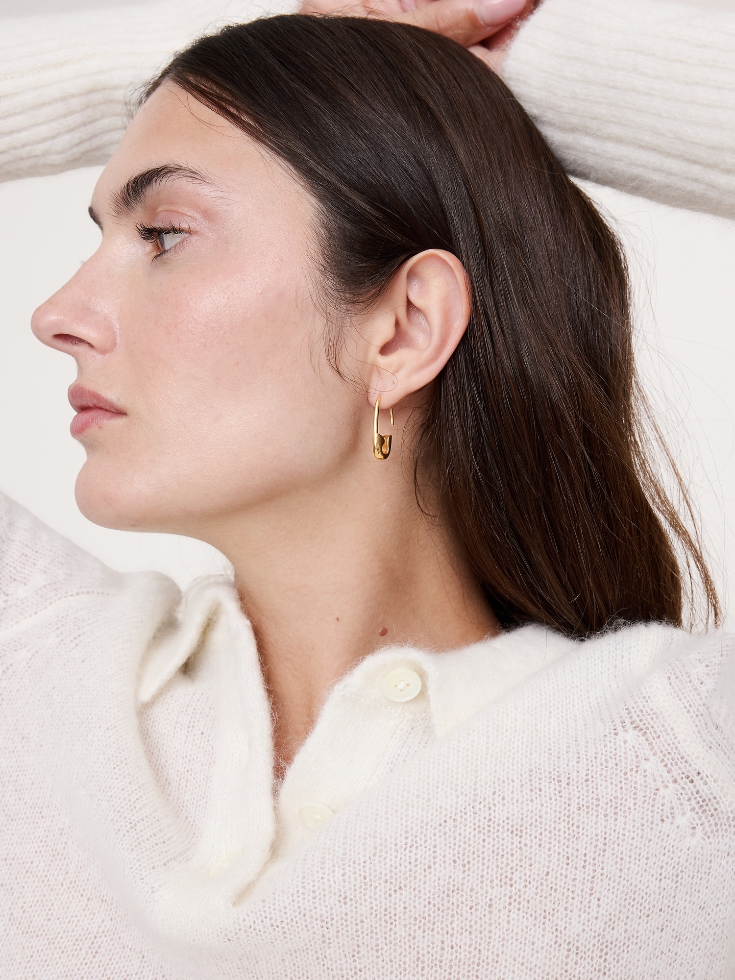 Image number 2 showing, Safety Pin Earrings