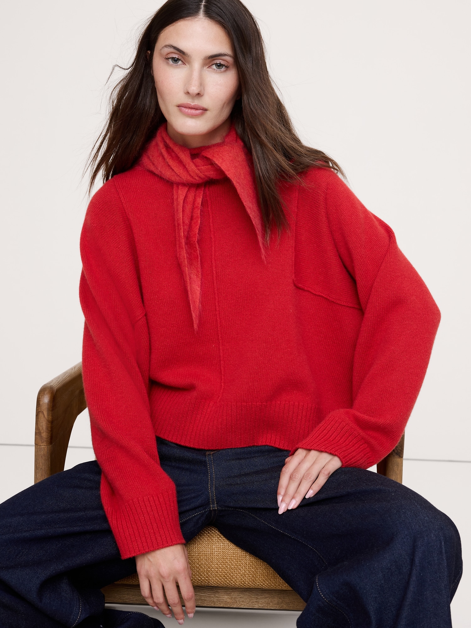 Image number 2 showing, Brushed Wool-Cashmere Triangle Scarf