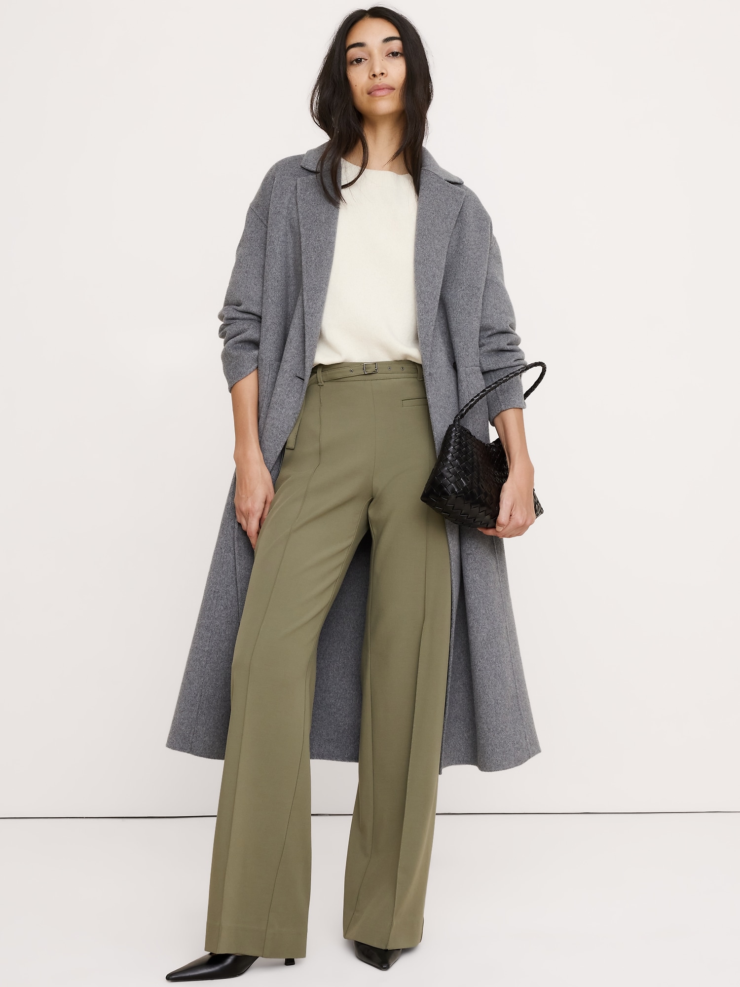 Mid-Rise Wide-Leg City Stretch Pant