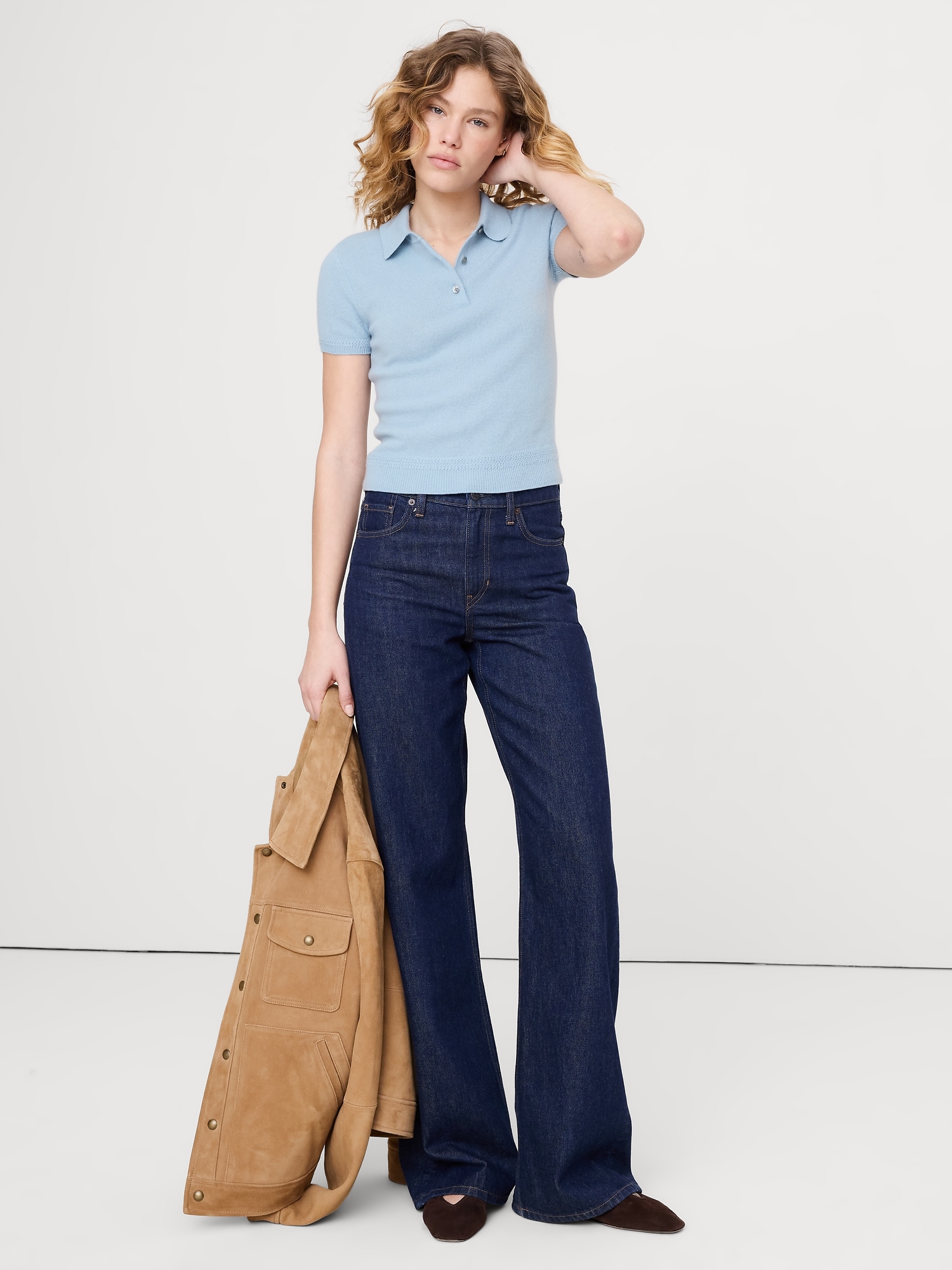 Image number 4 showing, Lightweight Cashmere Short-Sleeve Sweater Polo