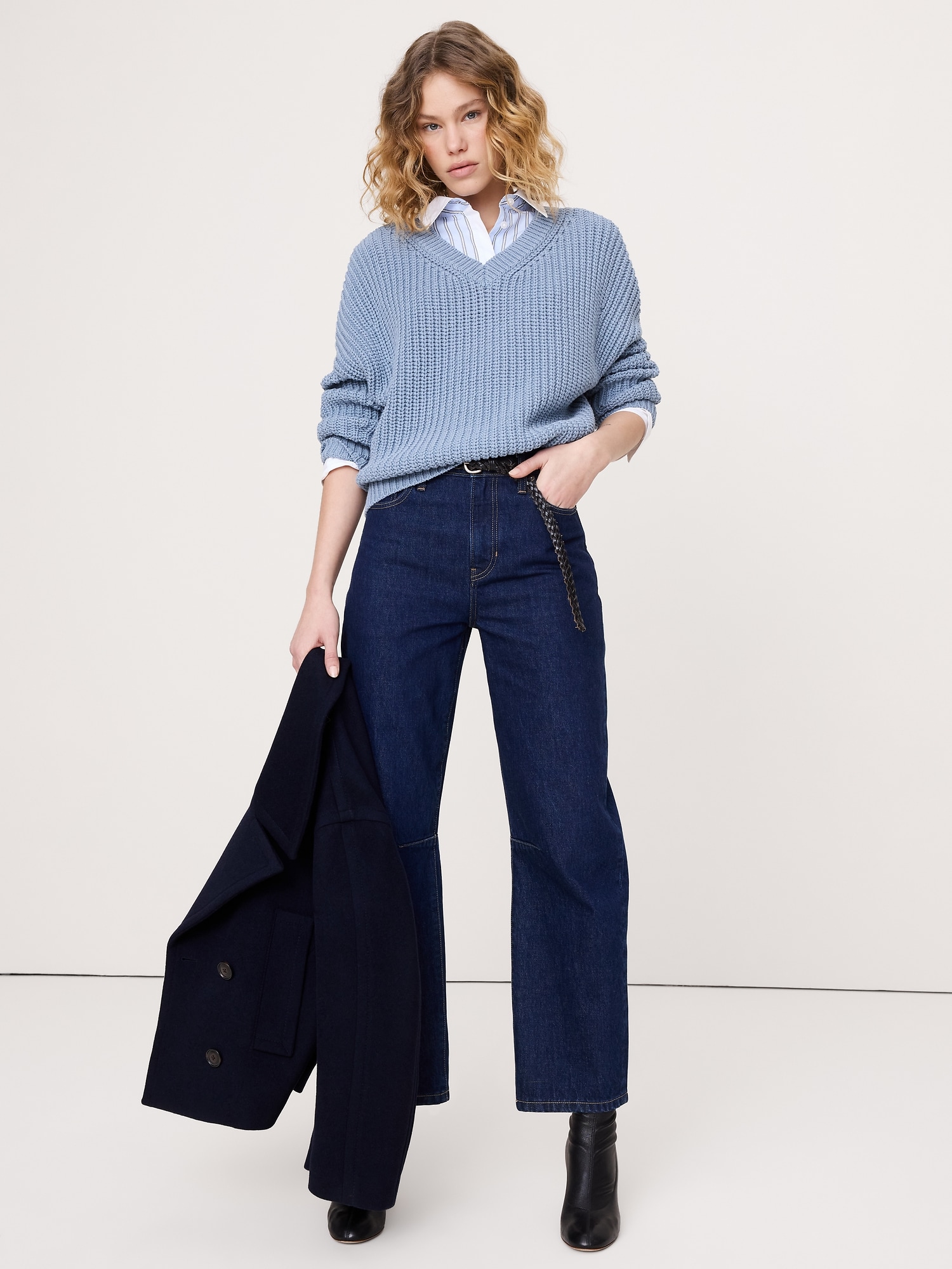 CHANDAIL À ENCOLURE EN V EN COTON