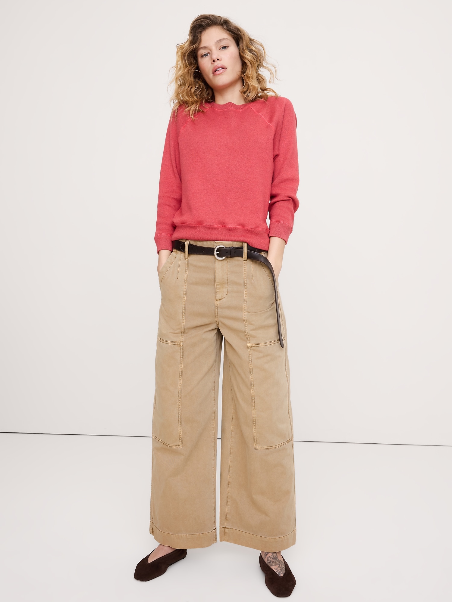 Garment Dye Sweatshirt - Negroni Red