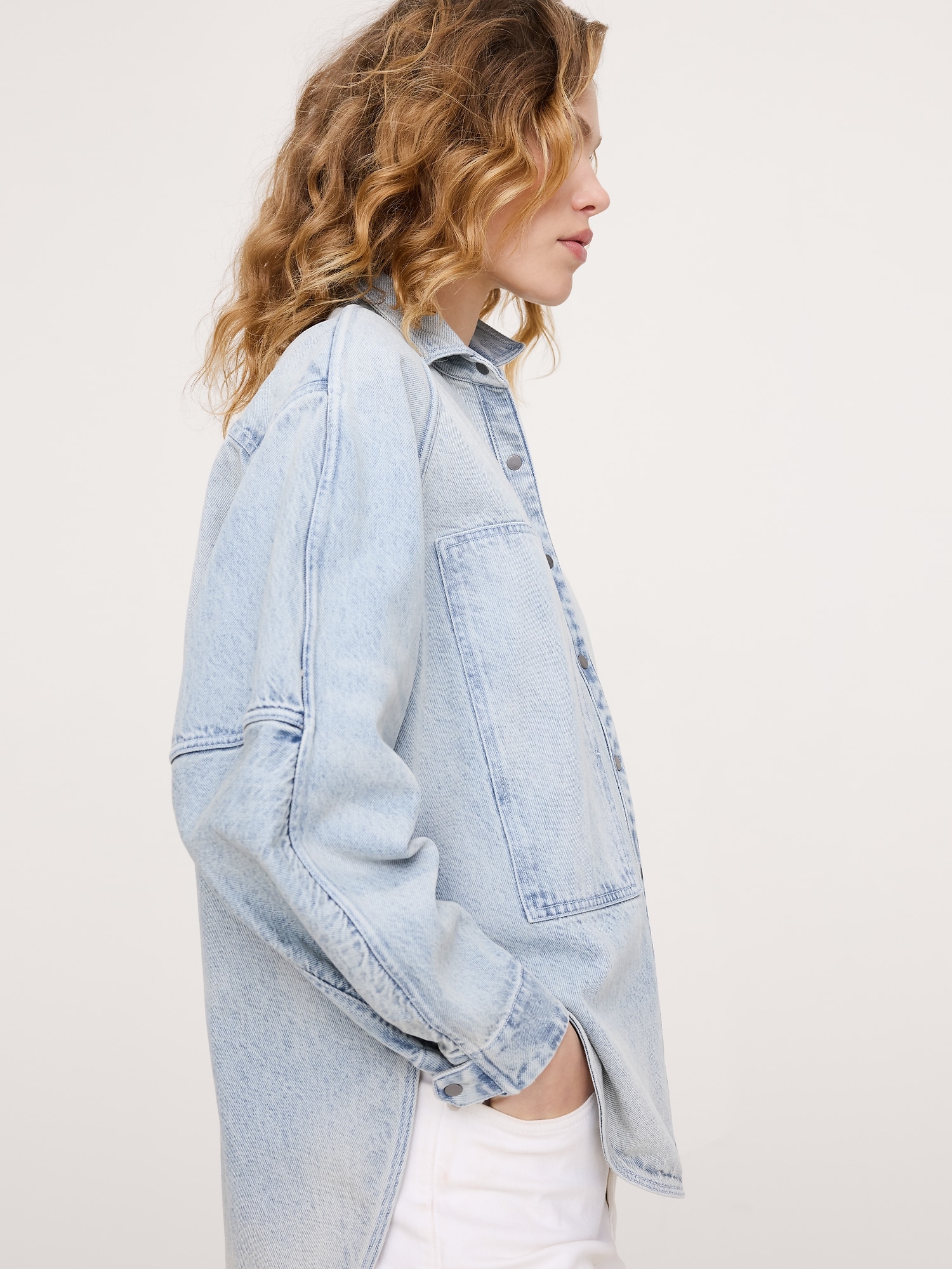 Image number 7 showing, Oversized Denim Utility Pocket Shirt