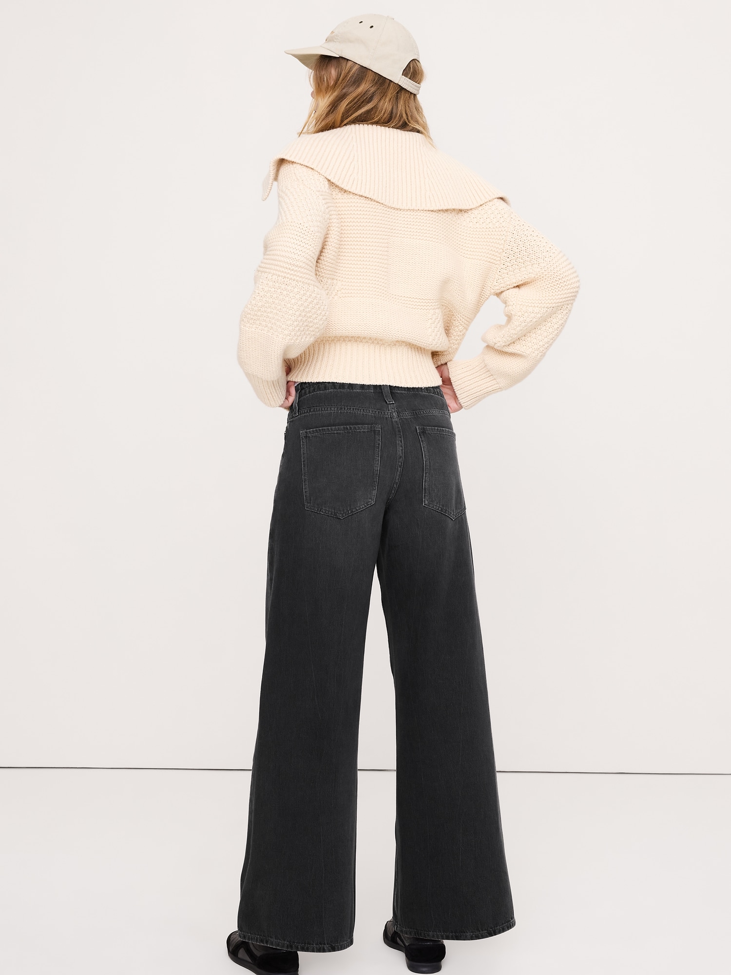 Image number 7 showing, Mid-Rise Wide-Leg Drawstring Jean