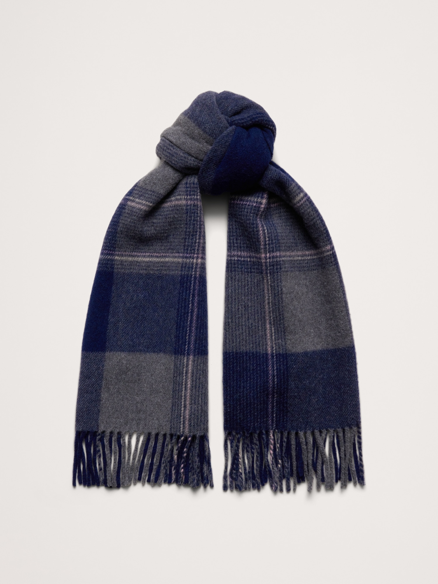 Plaid Wool-Blend Scarf
