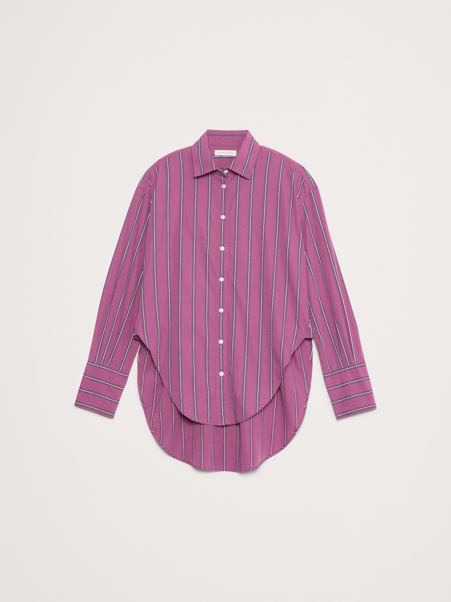Image number 5 showing, Cotton Poplin Curve-Hem Shirt