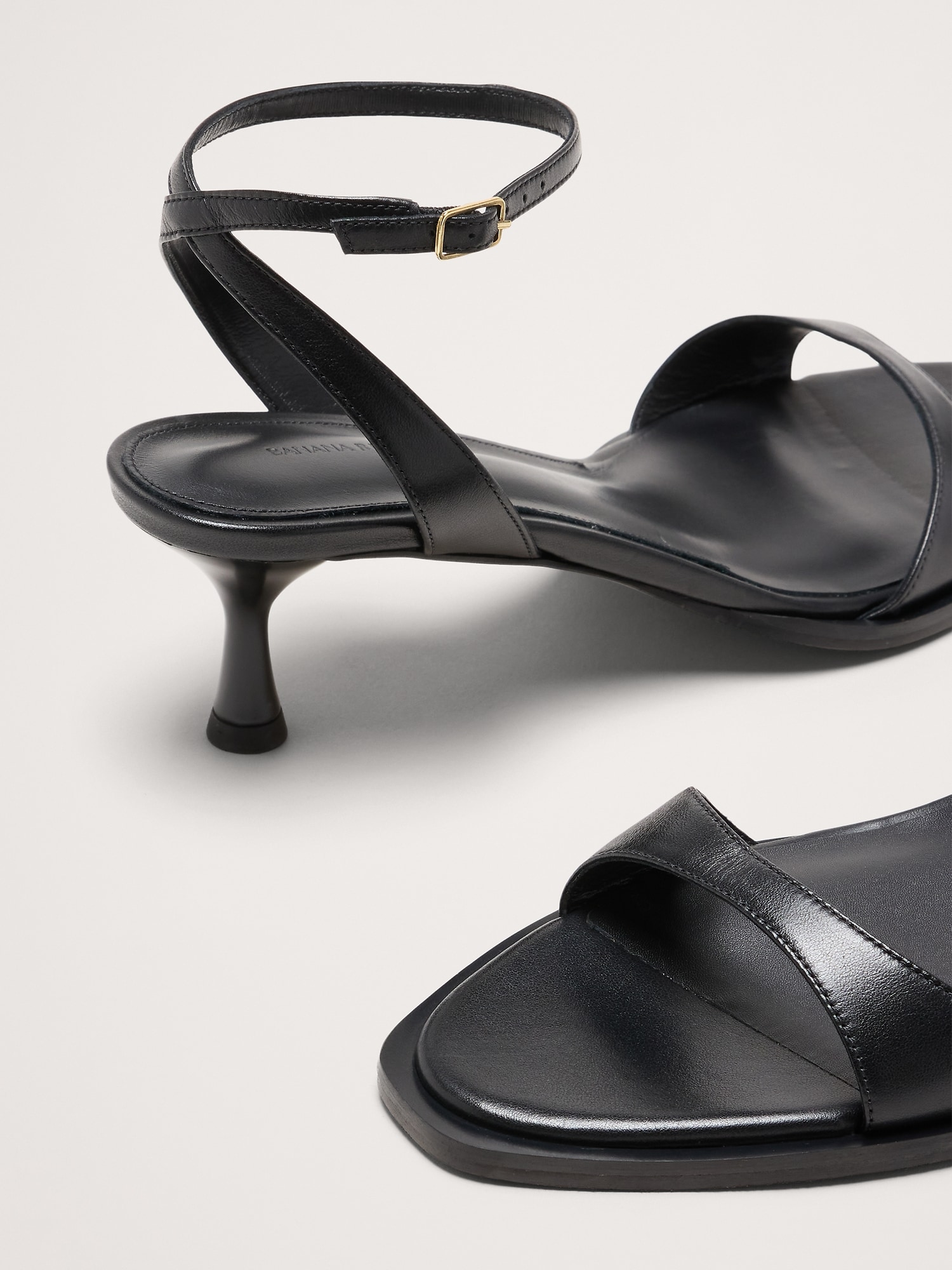 Image number 5 showing, Italian Leather Kitten-Heel Sandal
