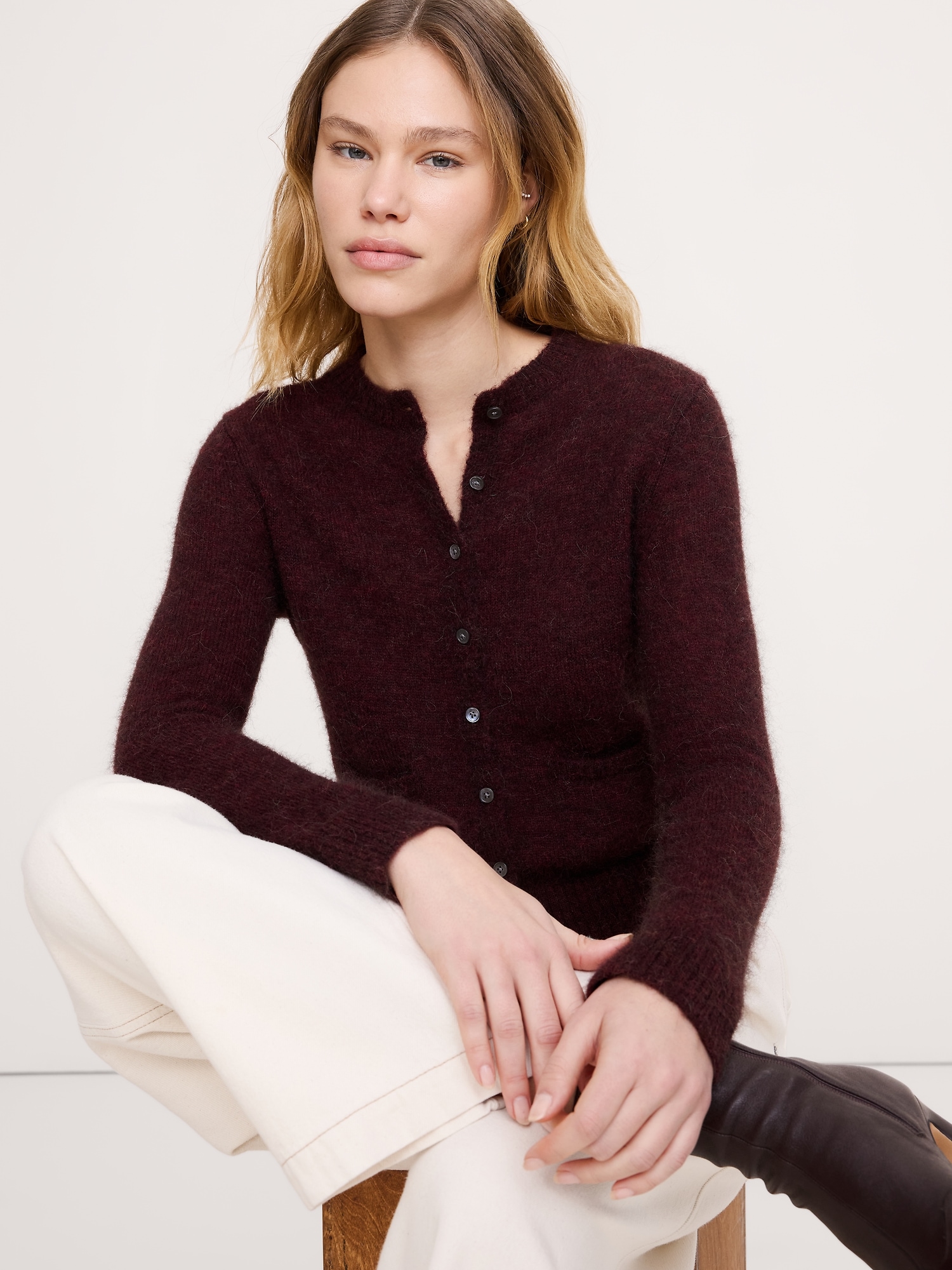 CARDIGAN EN MÉLANGE D'ALPAGA ITALIEN