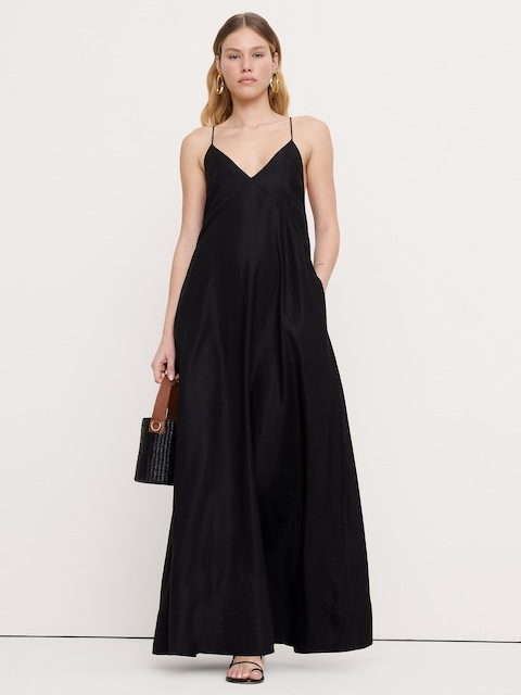 ROBE LONGUE EN LIN ET VISCOSE