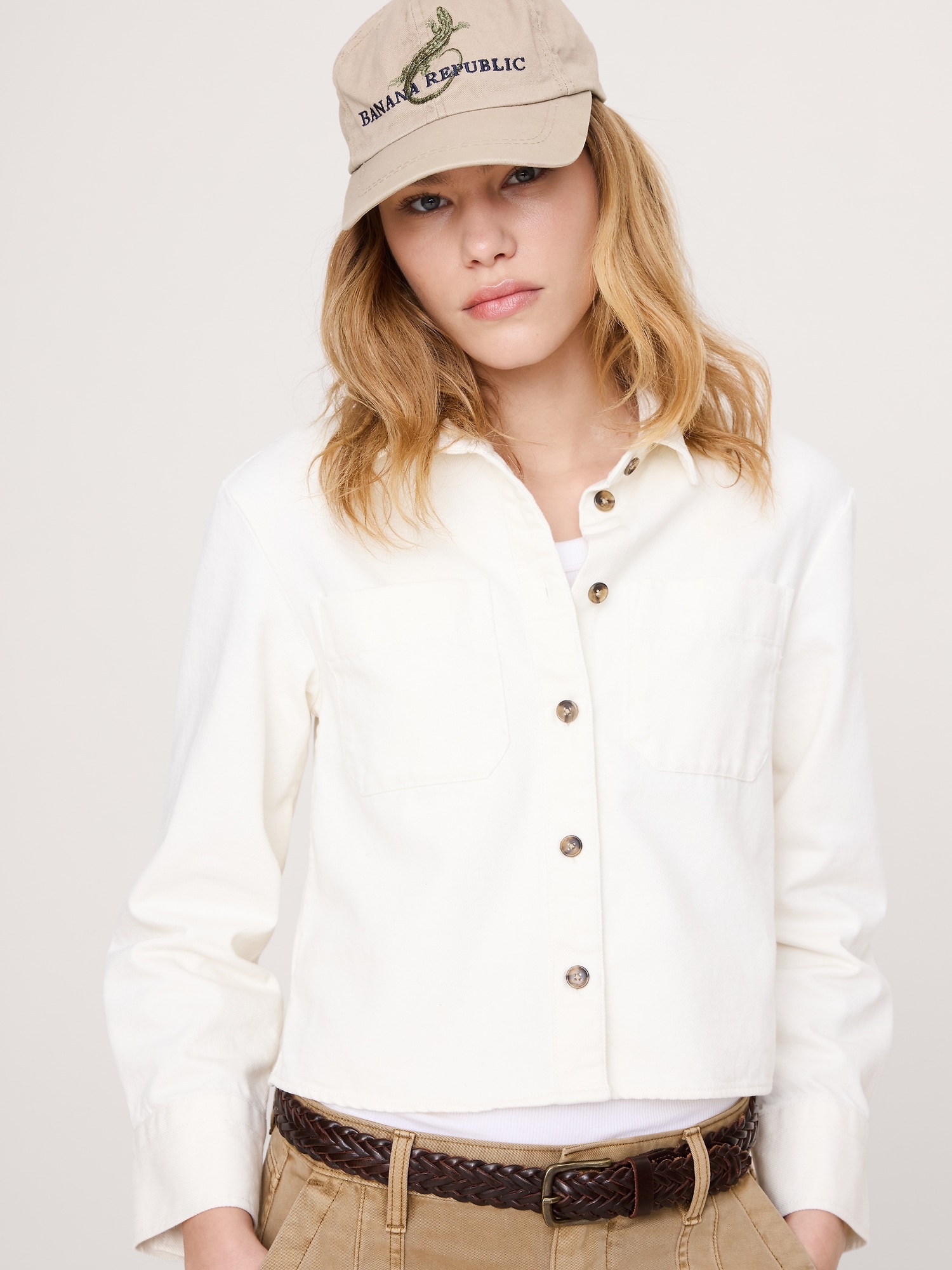 CHEMISE UTILITAIRE COURTE EN DENIM