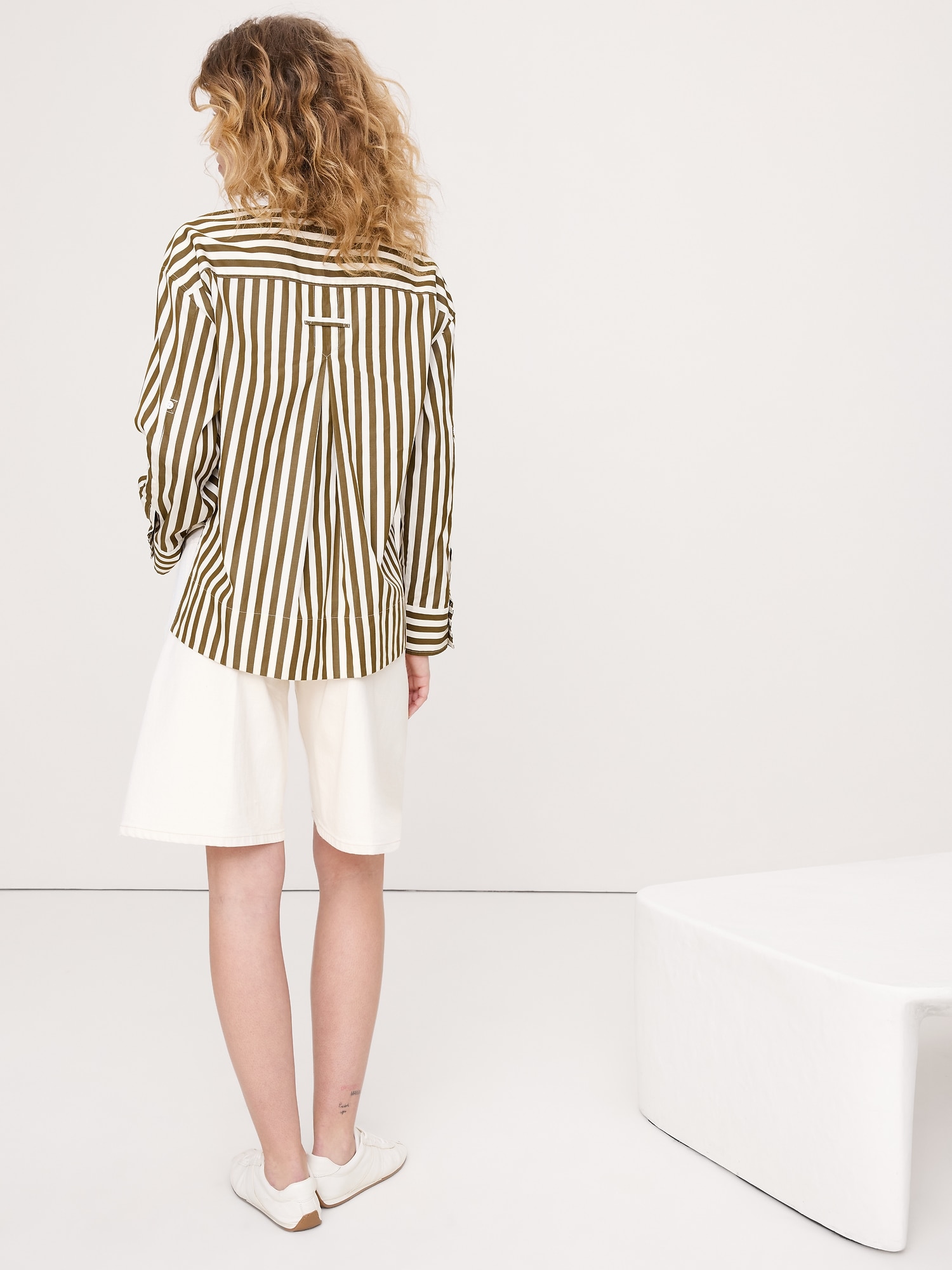 Image number 5 showing, Cotton Poplin Popover Top with Rolled Cuffs