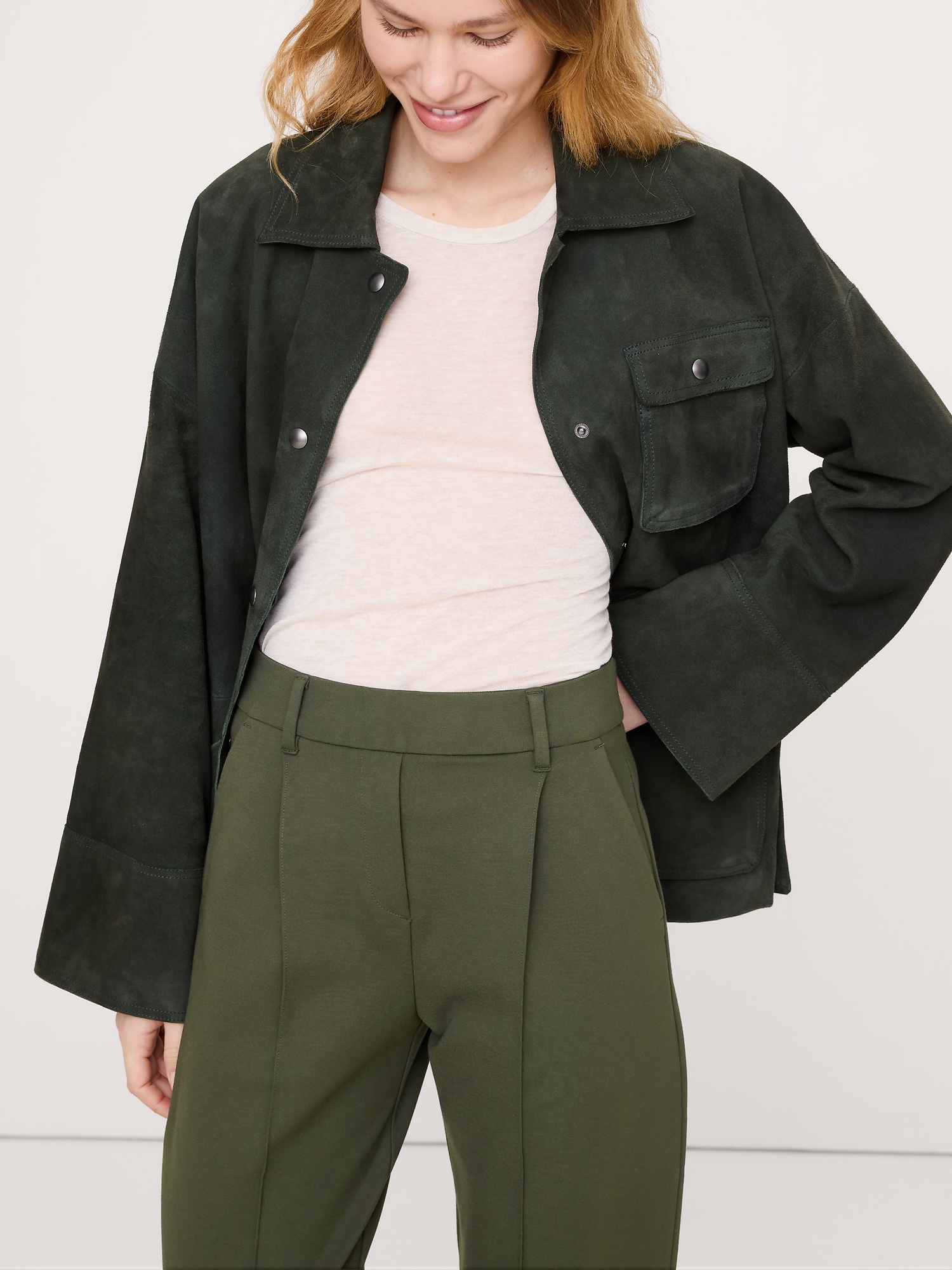 Image number 4 showing, High-Rise Tapered Drapey Ponte Pull-On Pant