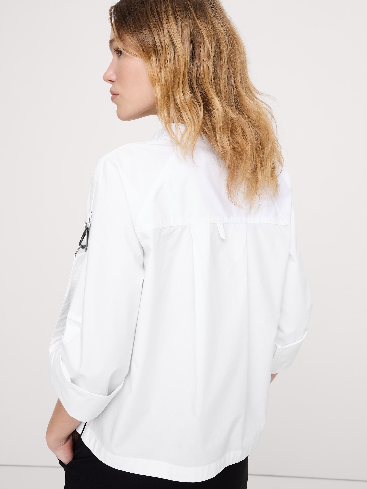 Image number 5 showing, Cotton Poplin Zip Popover Top