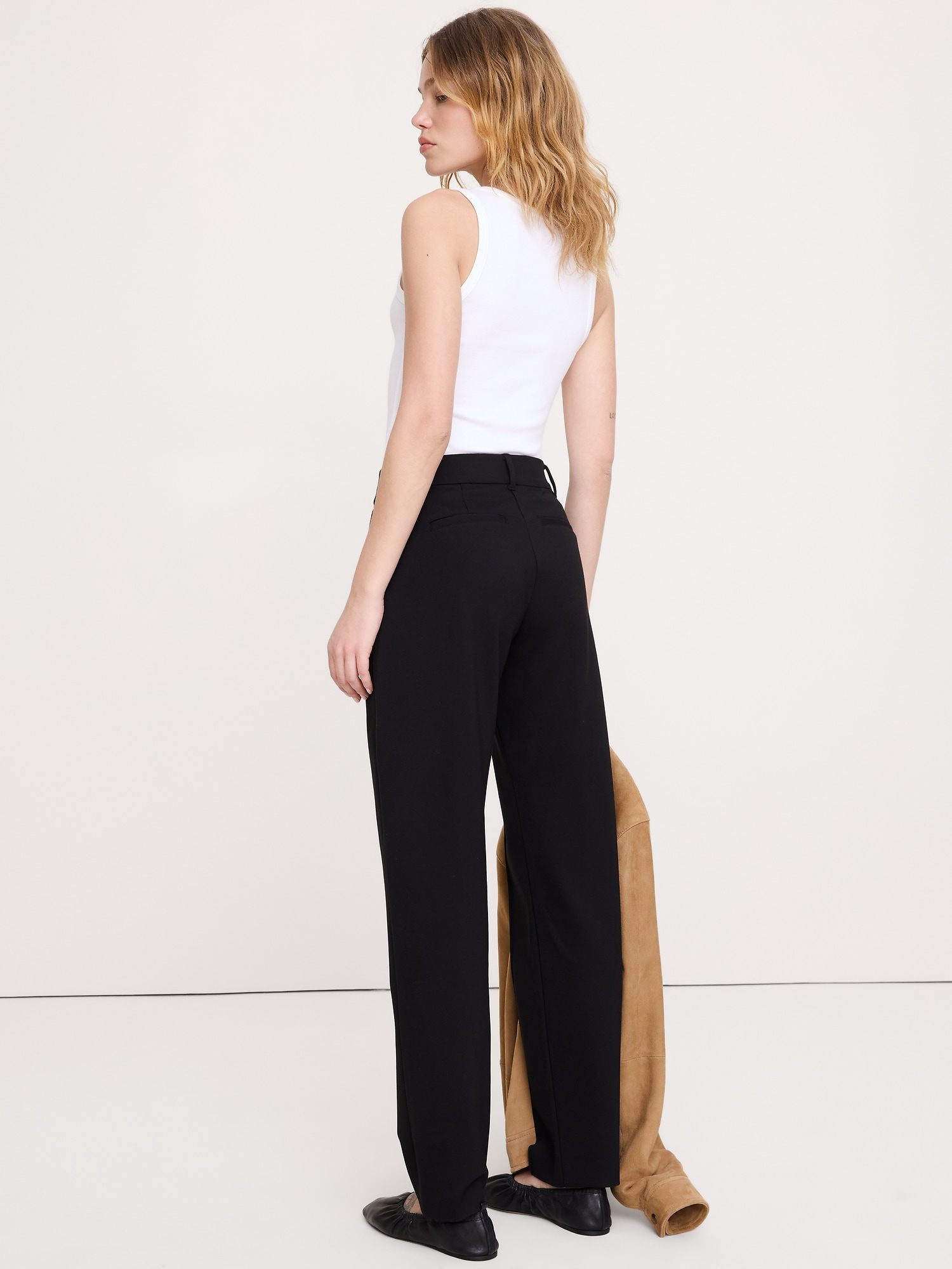 Image number 3 showing, High-Rise Tapered Drapey Ponte Pull-On Pant