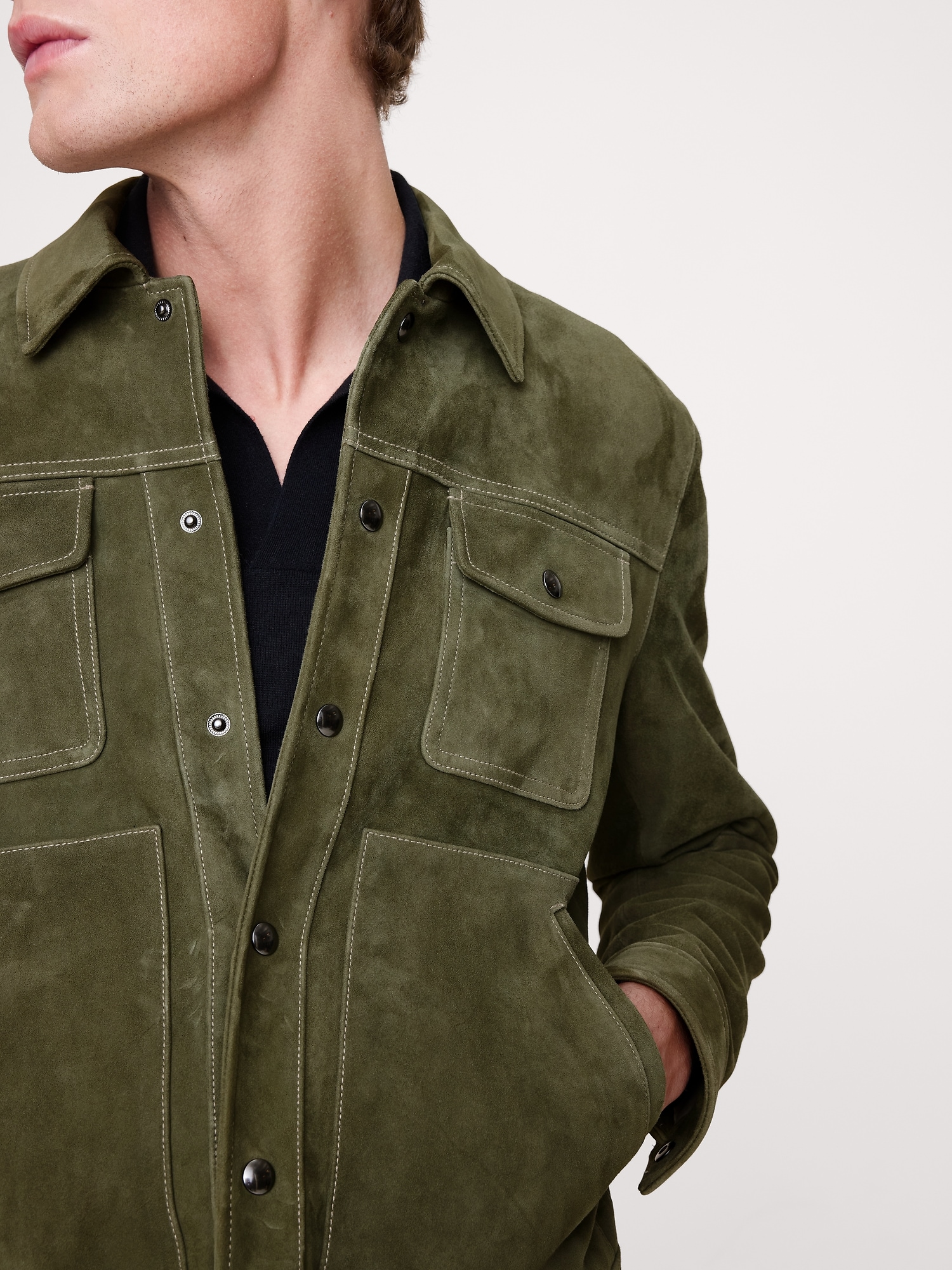 Image number 4 showing, Suede Trucker Jacket