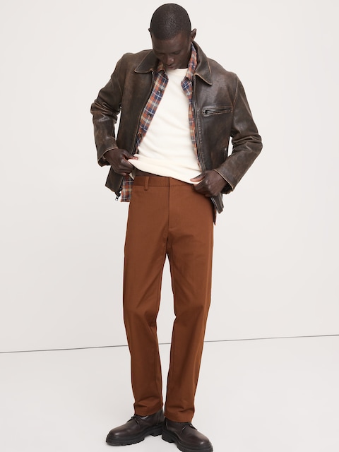 CHINO DROIT EN TISSU ITALIEN EXTENSIBLE