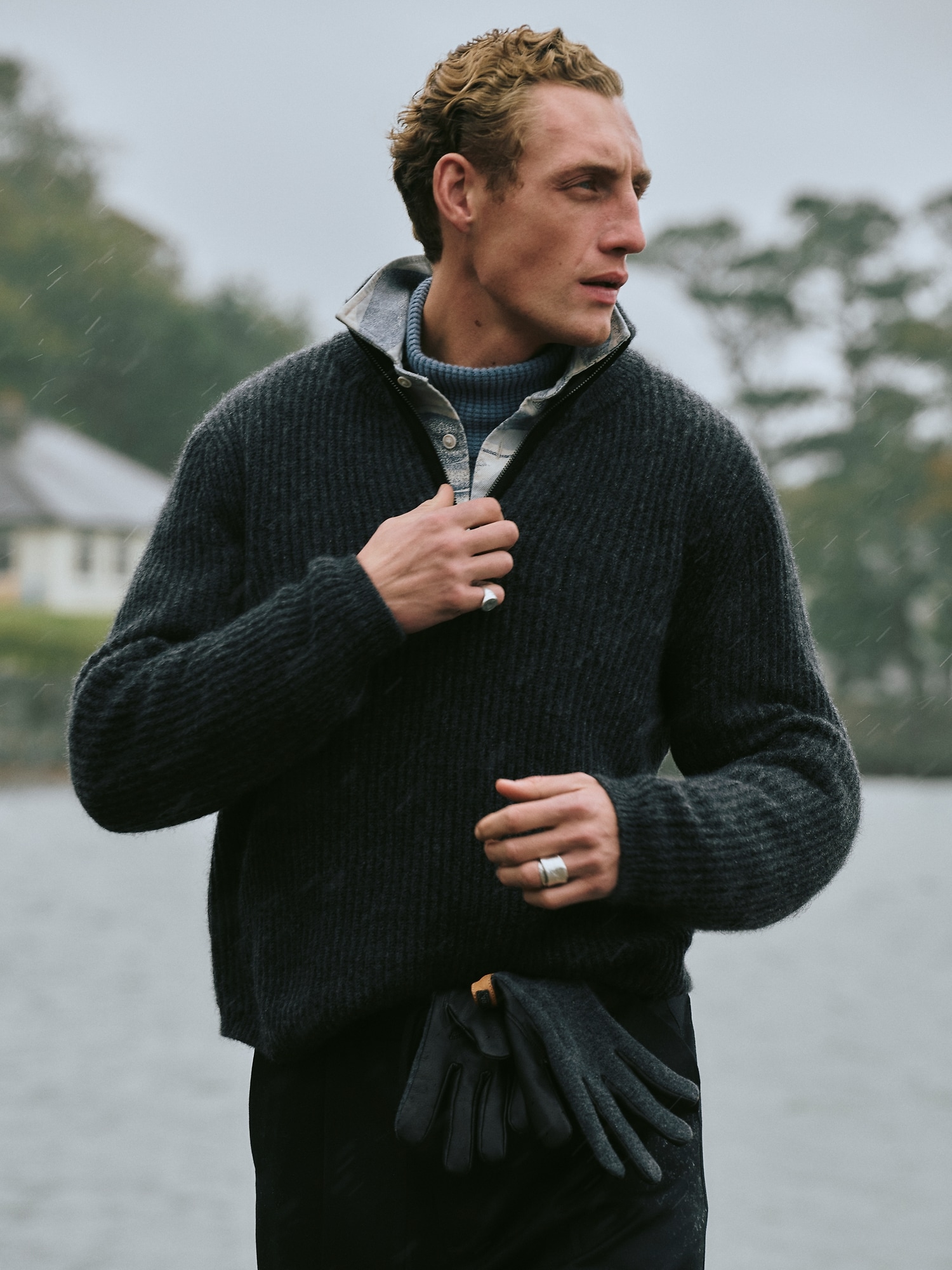 Image number 5 showing, Alpaca-Wool Blend Quarter-Zip Sweater