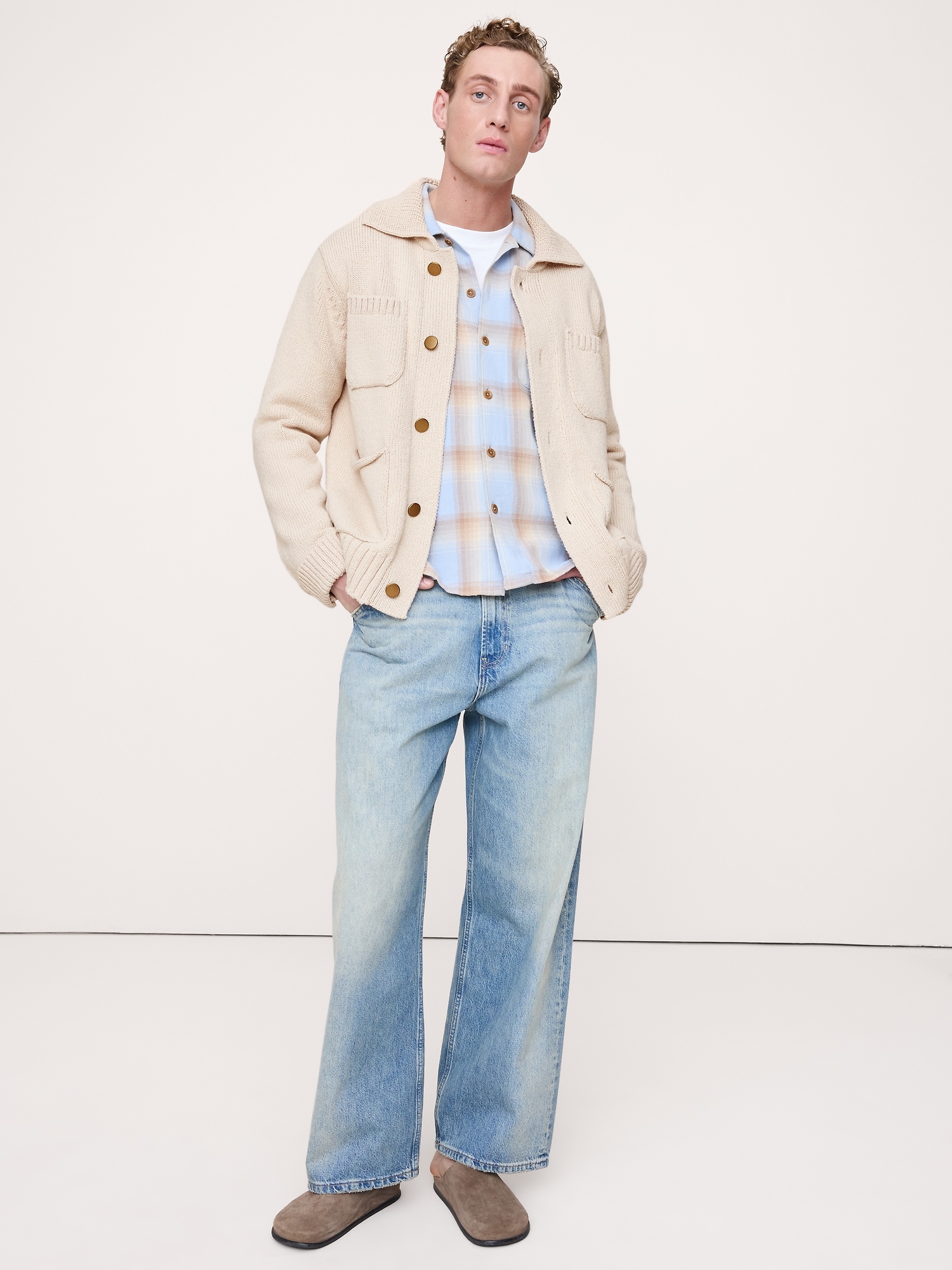 VESTE-CHANDAIL EN MÉLANGE DE COTON ITALIEN