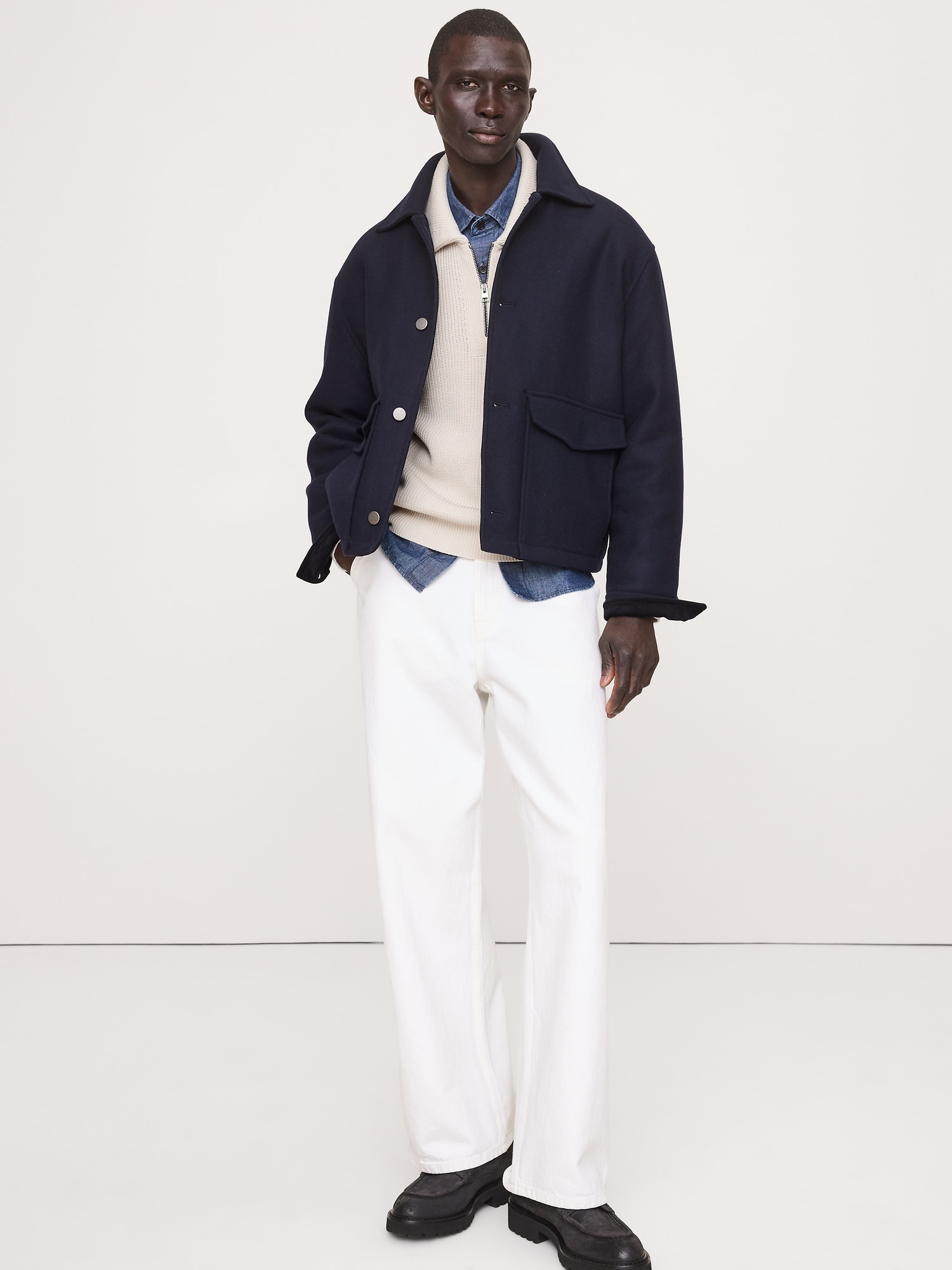 L'image numéro 3 présente Chandail polo en coton côtelé à glissière