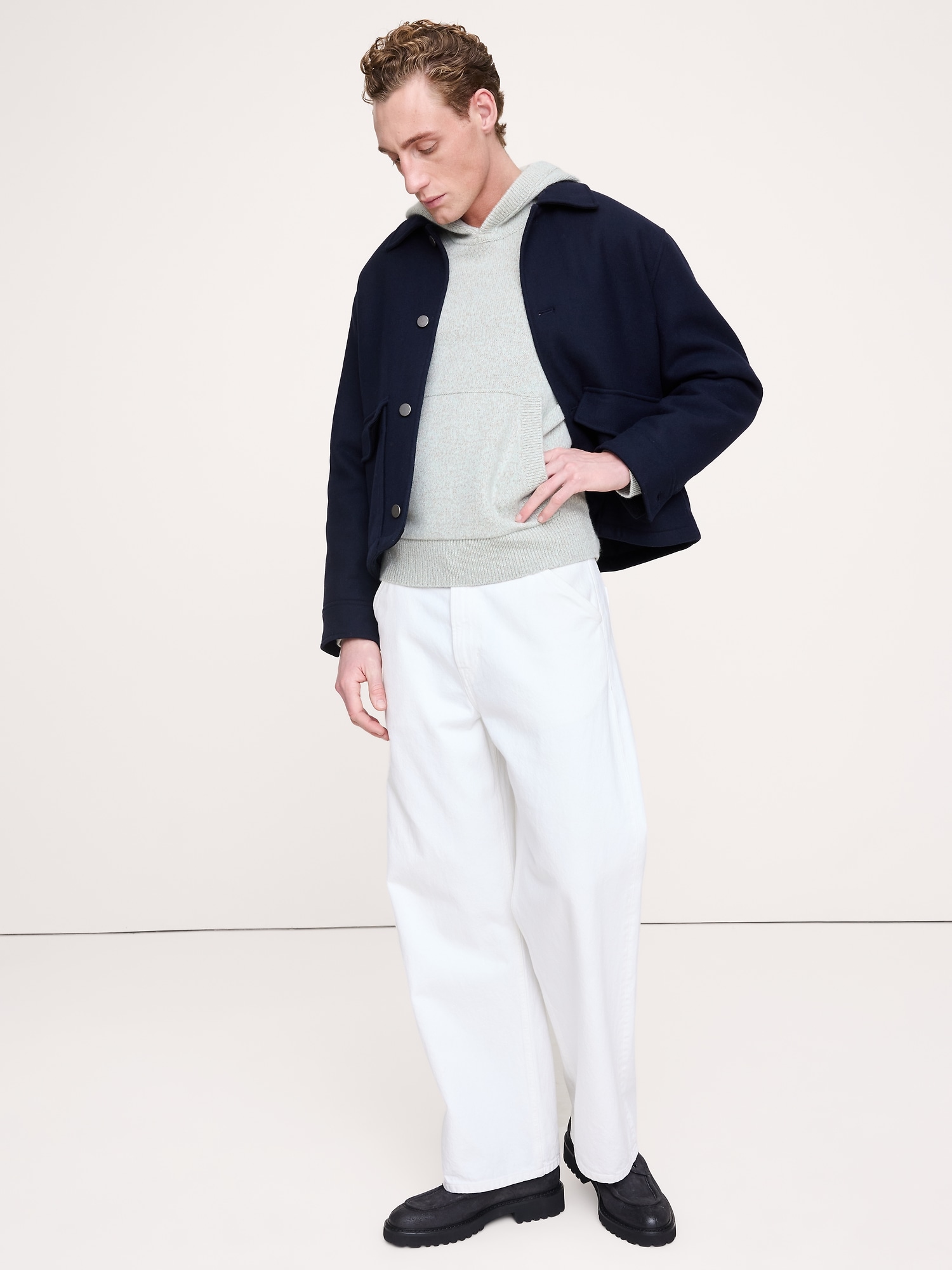 L'image numéro 4 présente Chandail à capuchon en cachemire et coton