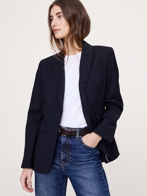 BLAZER COUPE AJUSTÉE EN LAINE ITALIENNE