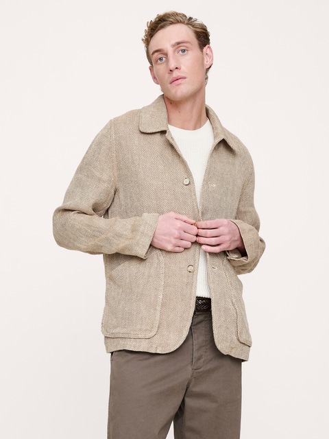 VESTE DE MARCHE EN TWEED DE LIN