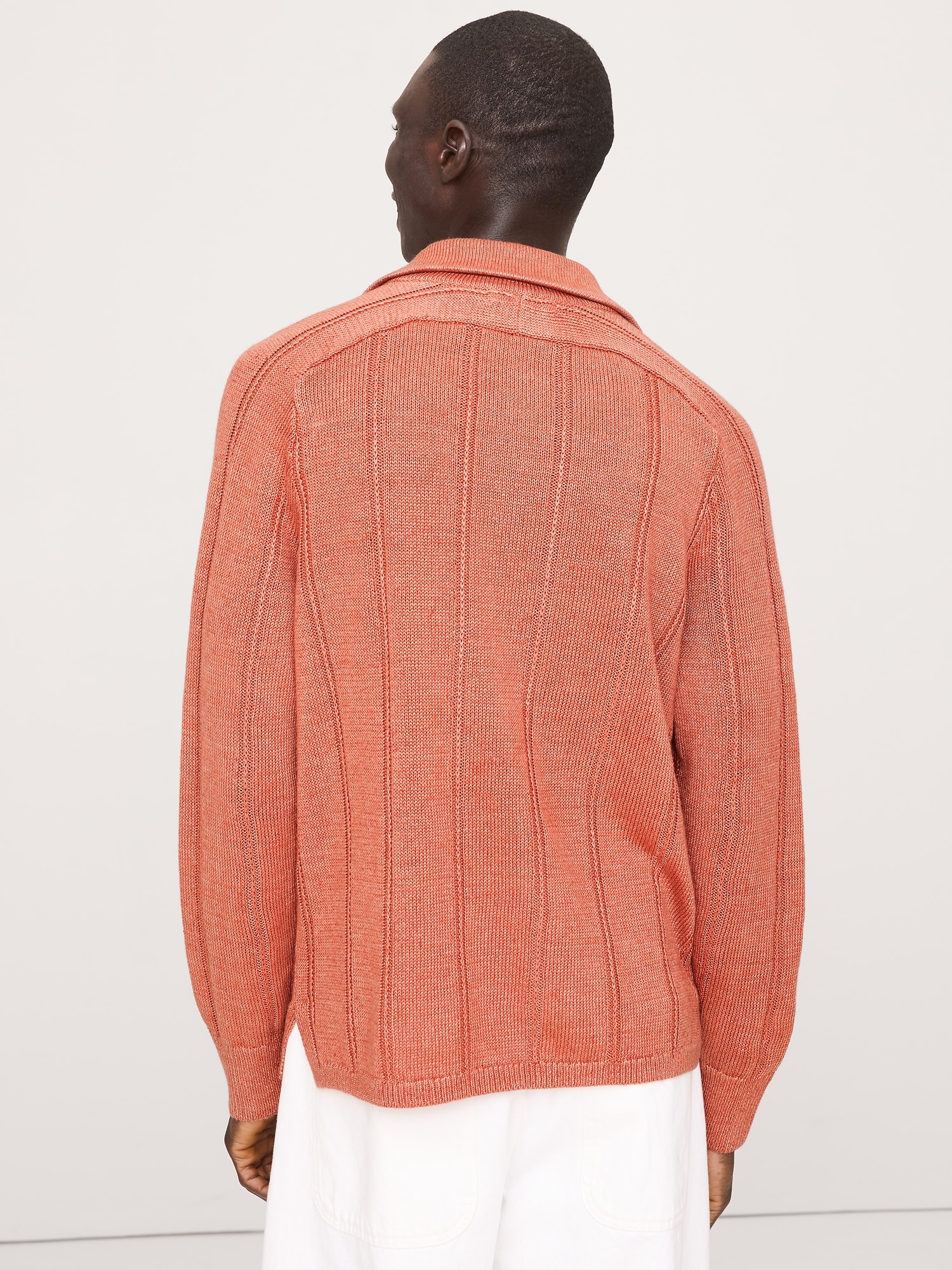 Image number 2 showing, Linen Ribbed Sweater Polo