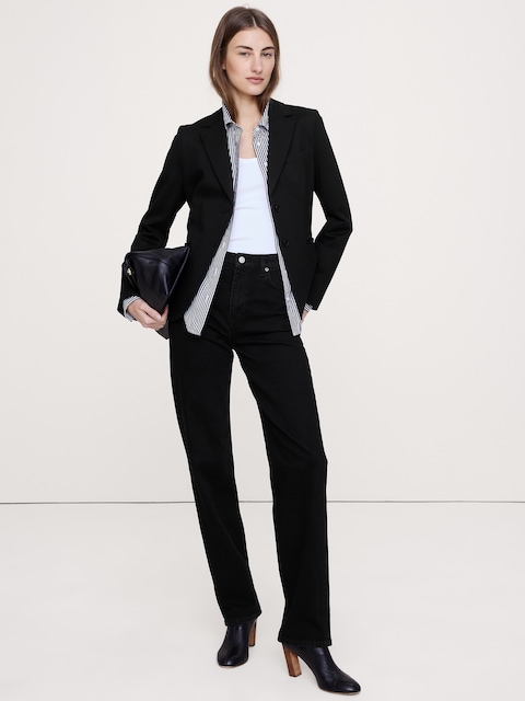 BLAZER TOUT-ALLER AJUSTÉ EN TRICOT POINT DE ROME