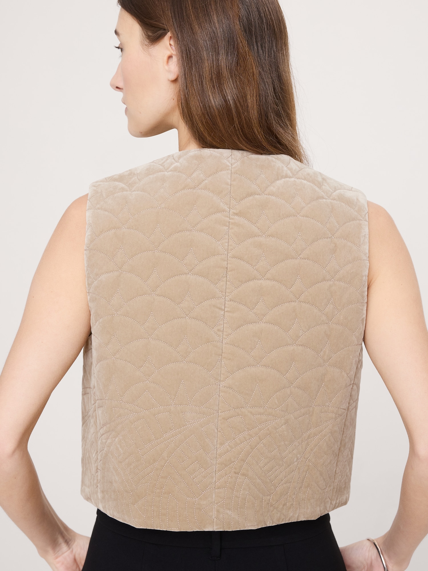 Image number 3 showing, Quilted Velvet Vest