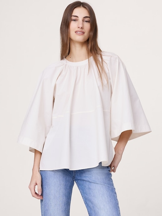 Cotton Poplin Convertible Trapeze Top | Banana Republic Cotton Poplin Convertible Trapeze Top | Banana Republic