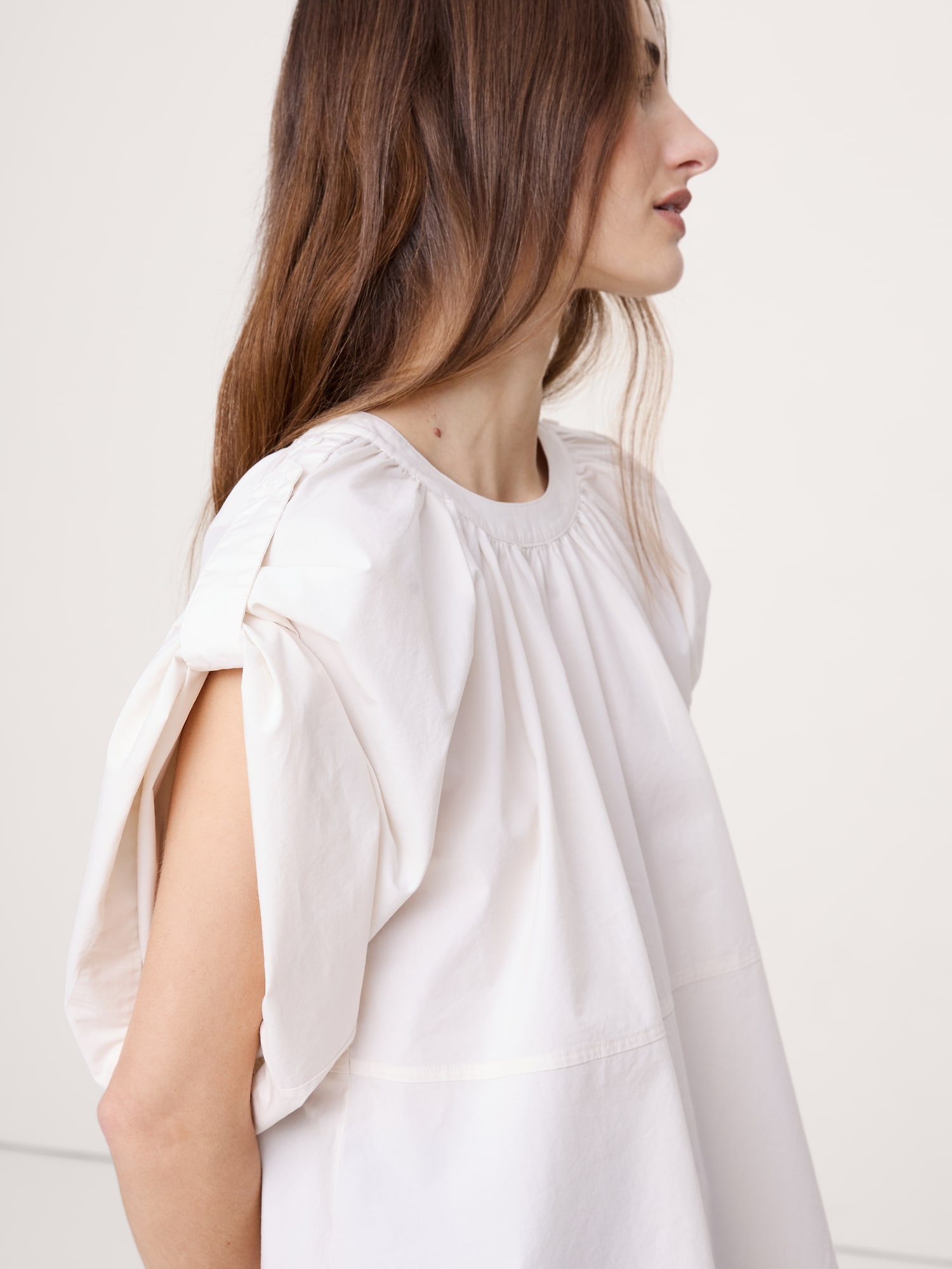 L'image numéro 3 présente Haut trapèze convertible en popeline de coton