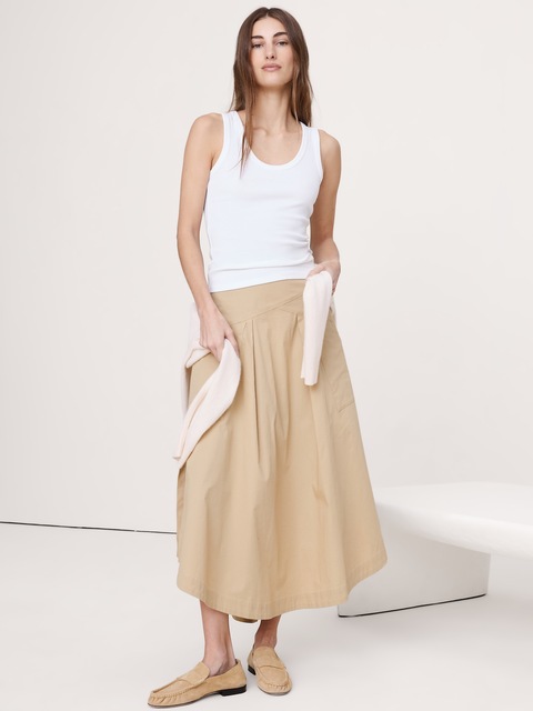 CAMISOLE À ENCOLURE DÉGAGÉE EN TRICOT CÔTELÉ