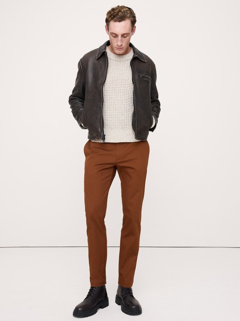 PANTALON À COUPE ATHLÉTIQUE EN CHINO EXTENSIBLE ITALIEN