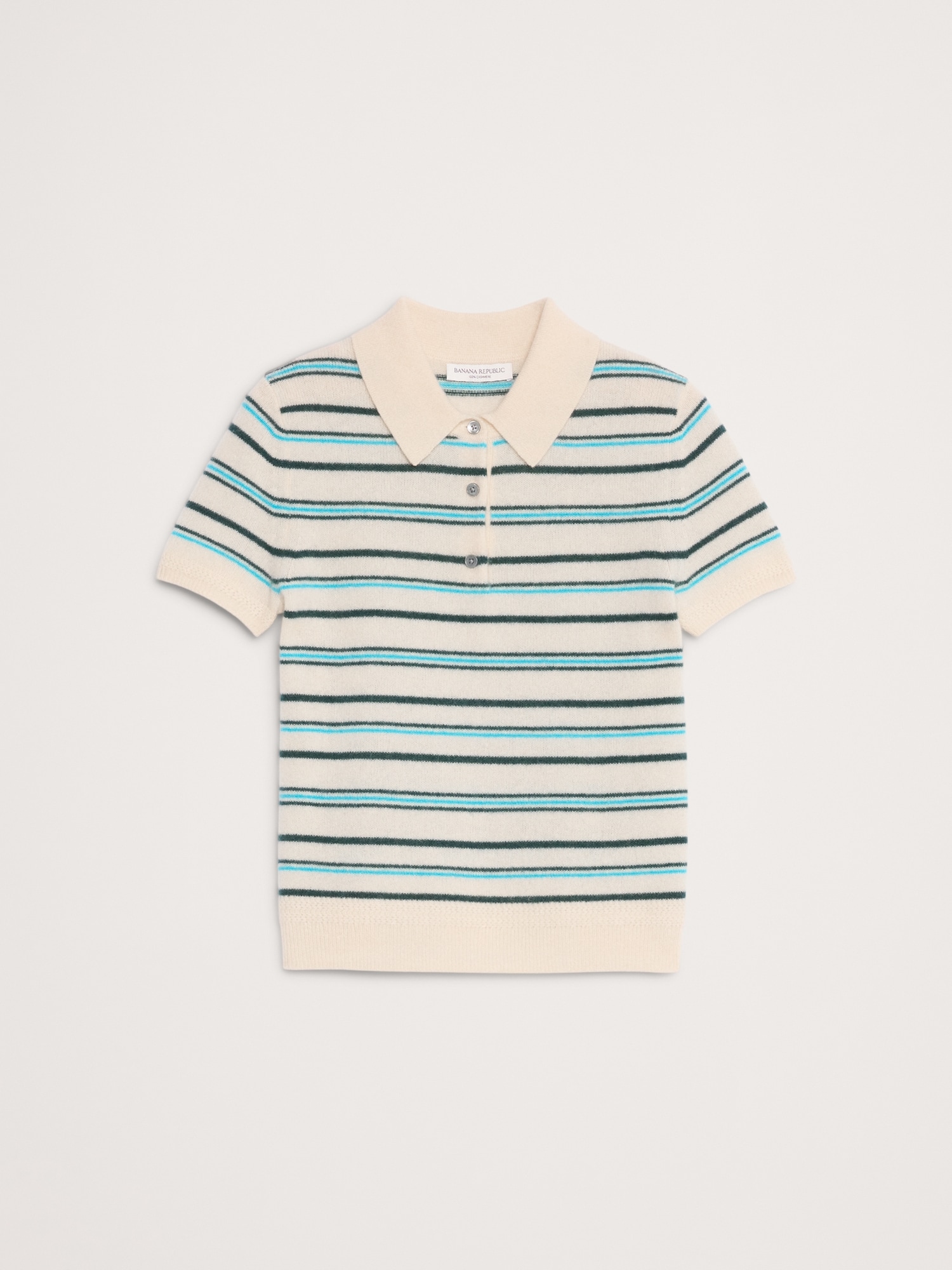 L'image numéro 3 présente Polo léger en cachemire à manches courtes