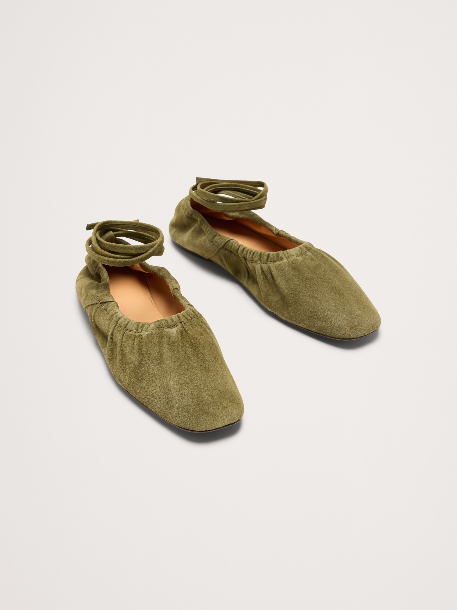Image number 3 showing, Ruched Suede Ballet Flat