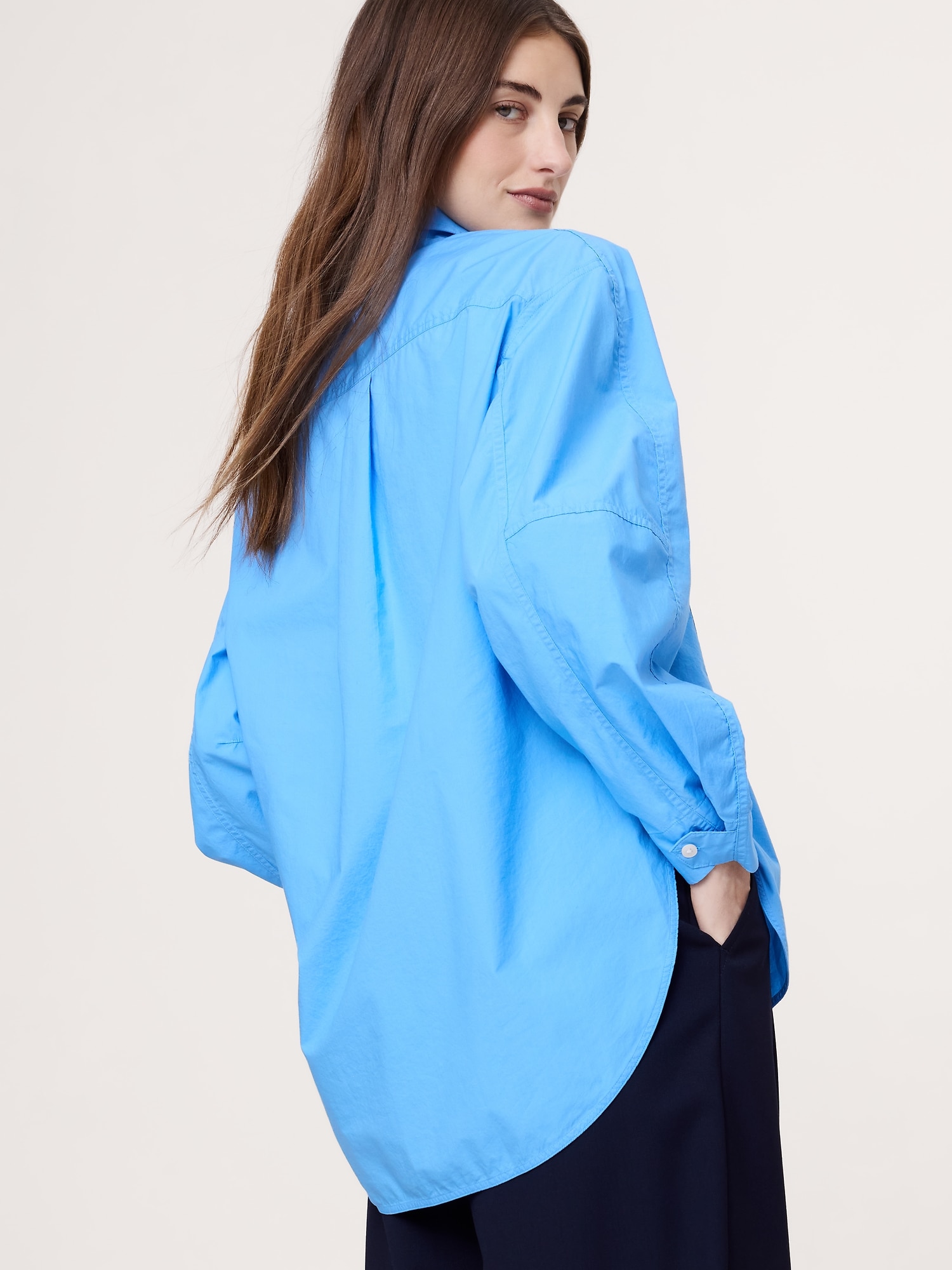 Image number 3 showing, Oversized Cotton Poplin Utility Pocket Shirt