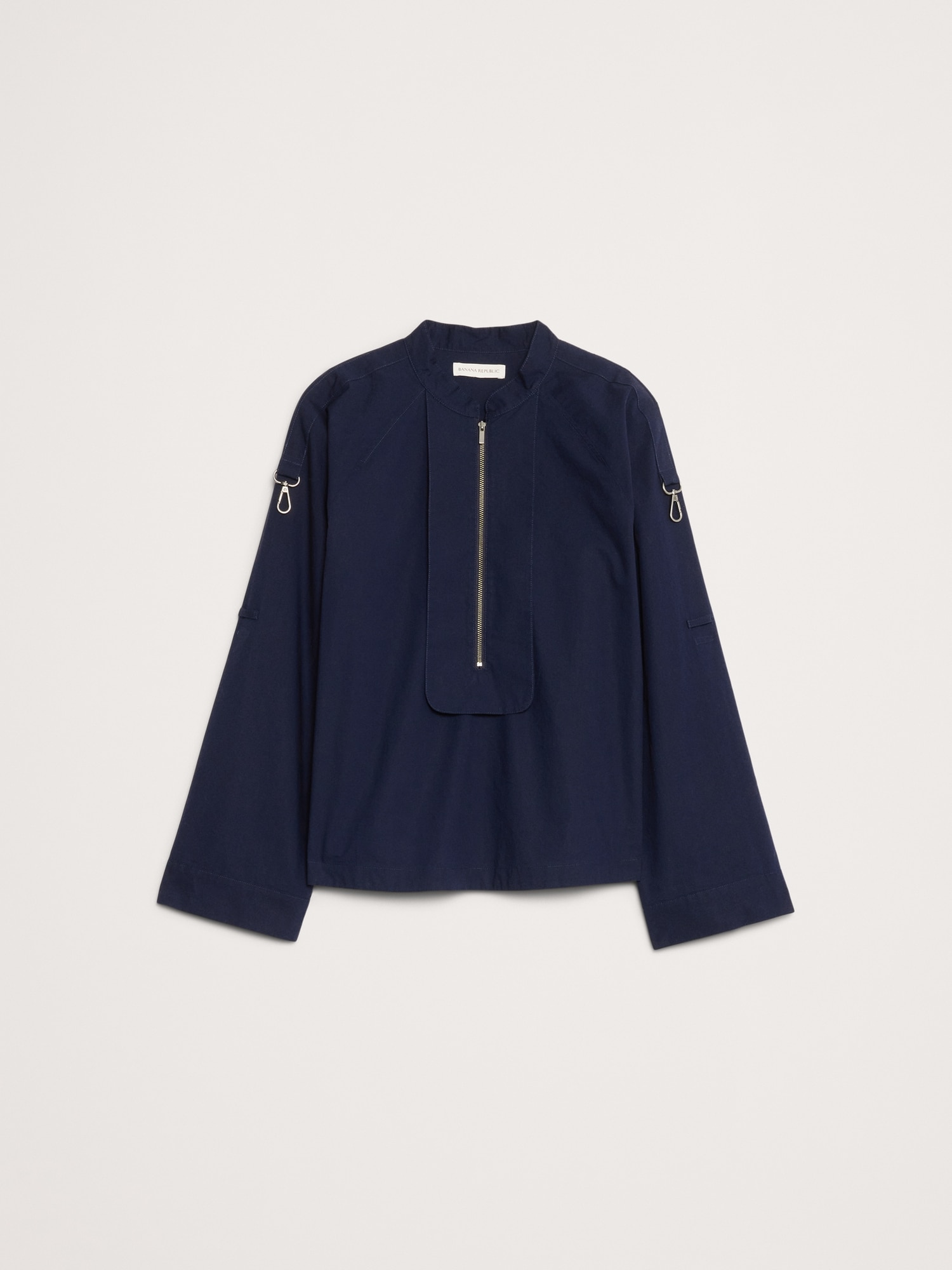 Image number 4 showing, Cotton Poplin Zip Popover Top