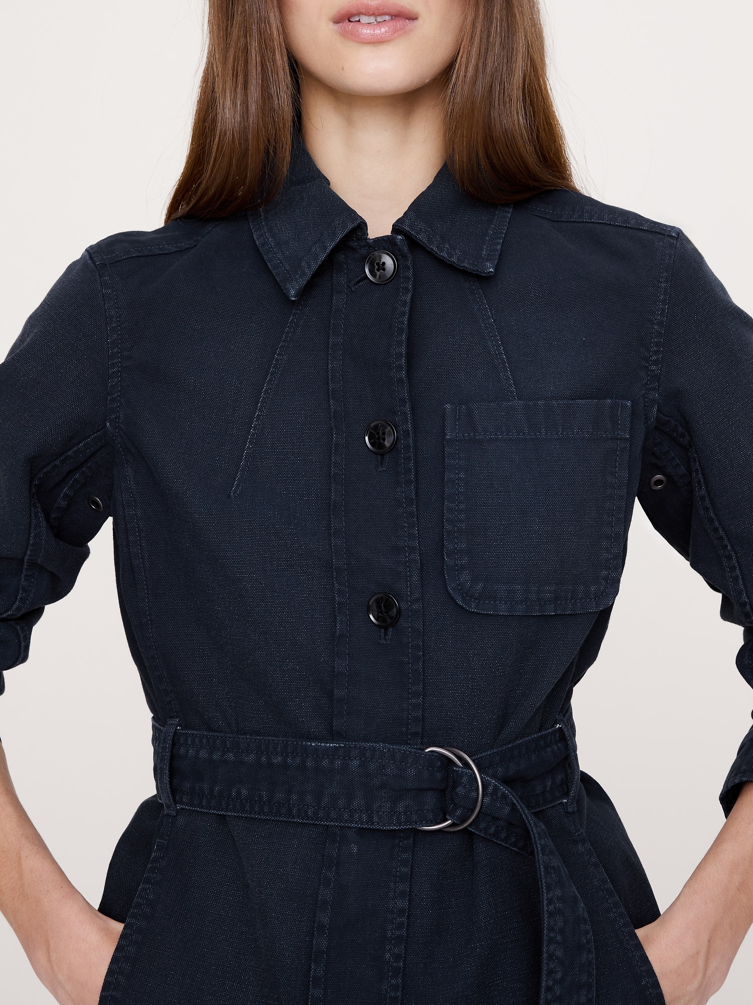 L'image numéro 8 présente Veste-chemise en toile de coton