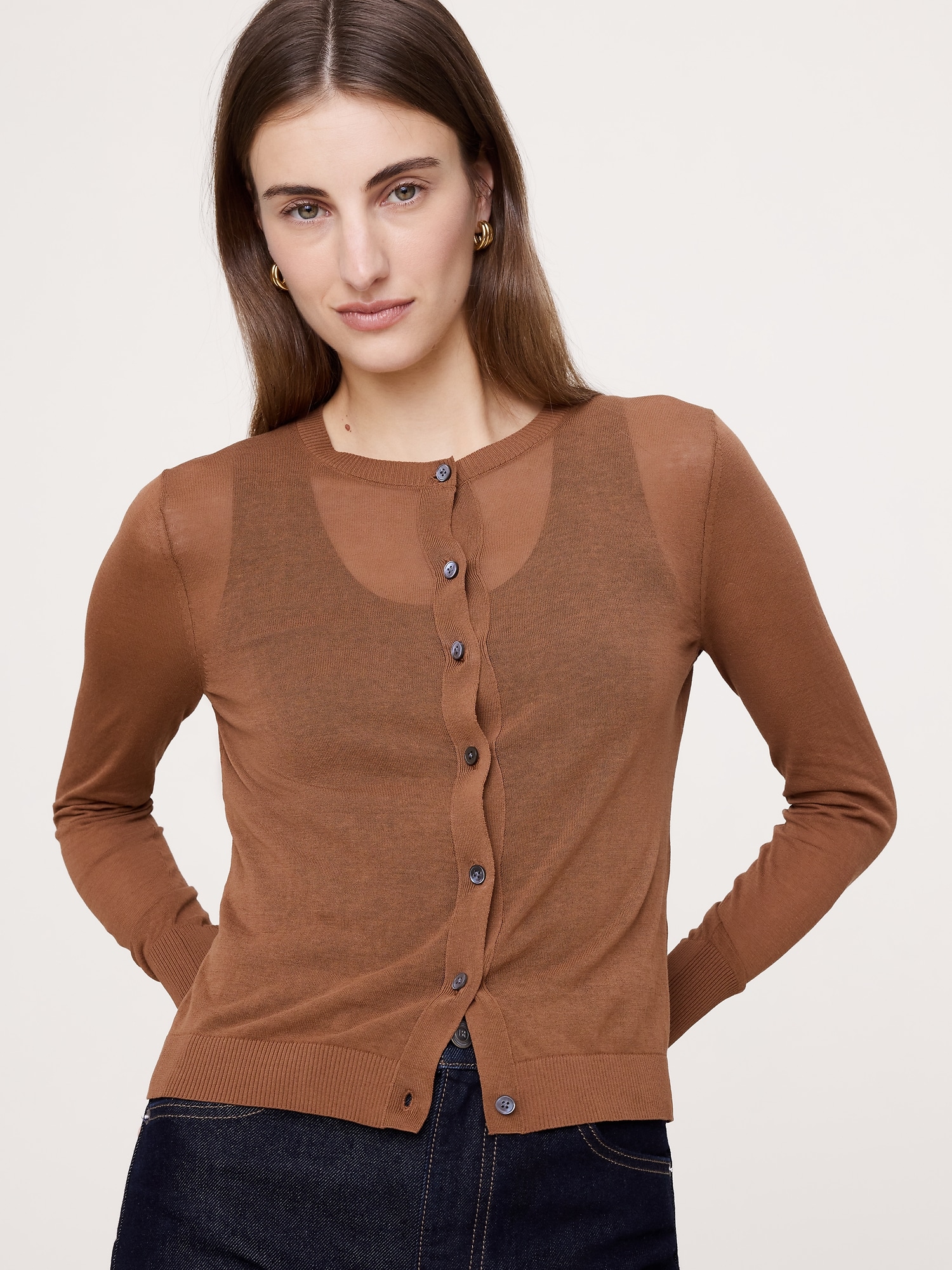 CARDIGAN EN COTON DIAPHANE ULTRA-FIN