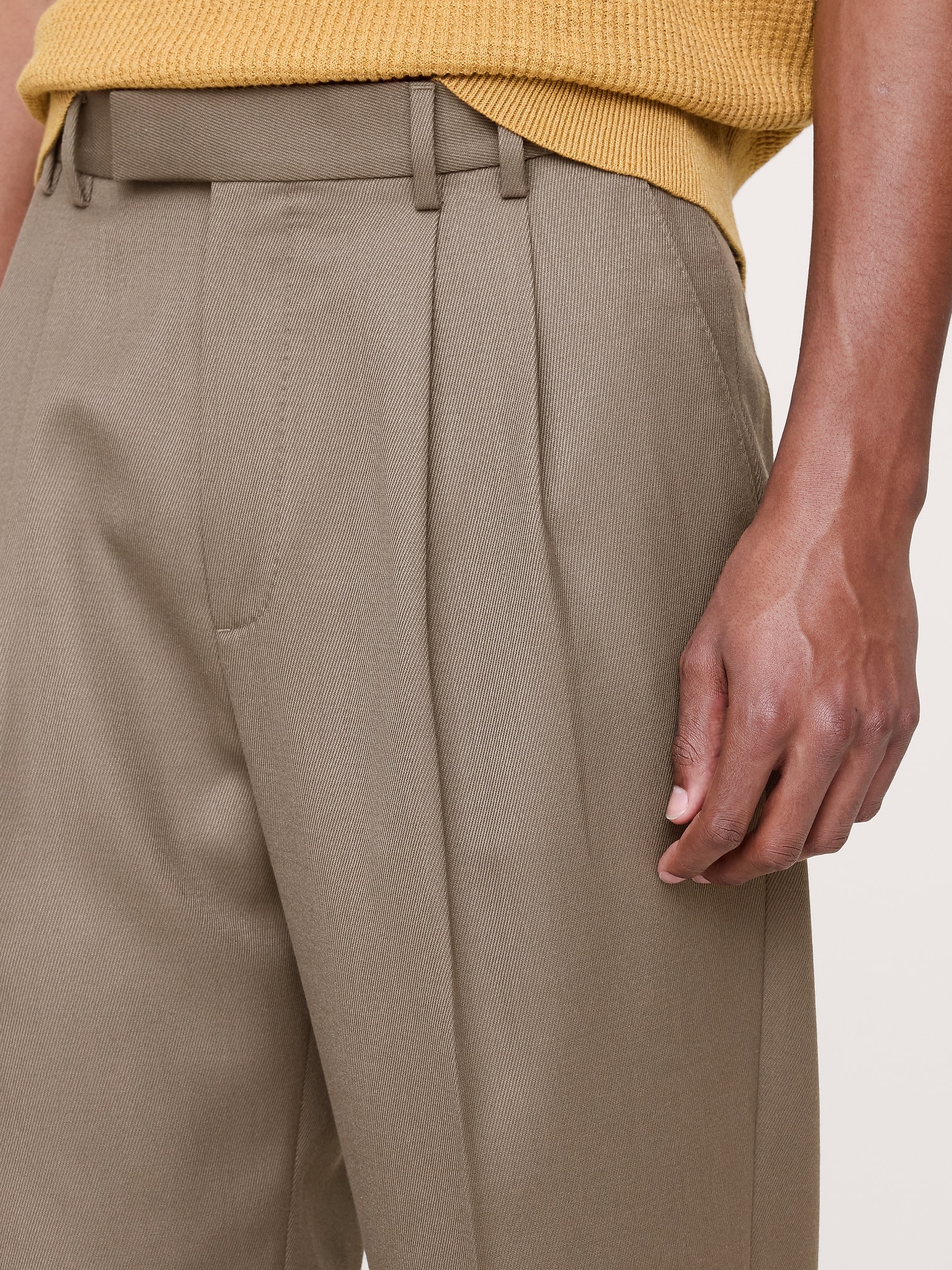 Image number 4 showing, Straight Pleated Twill Dress Pant