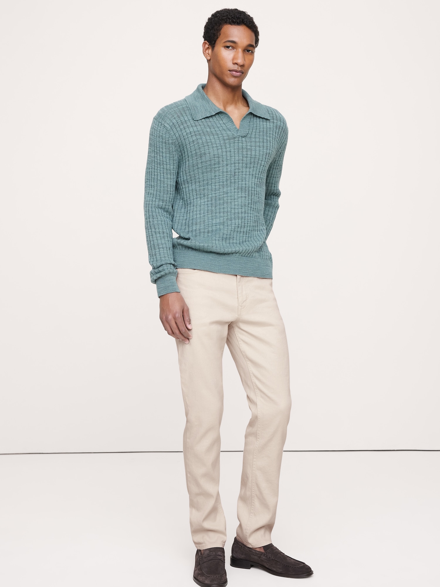 PANTALON VOYAGEUR ÉTROIT EN LIN ET COTON