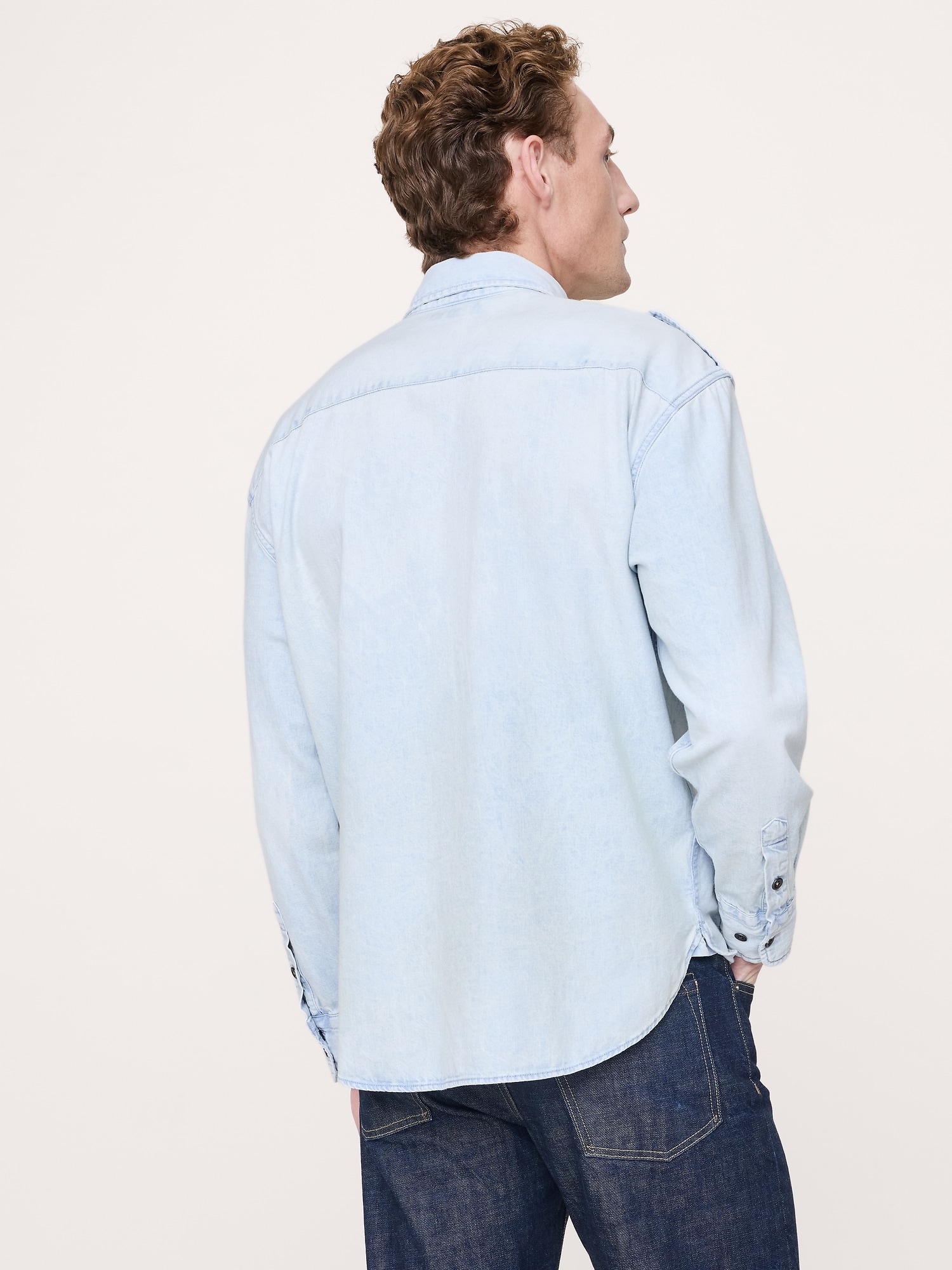 Image number 2 showing, Relaxed-Fit Washed Denim Utility Shirt