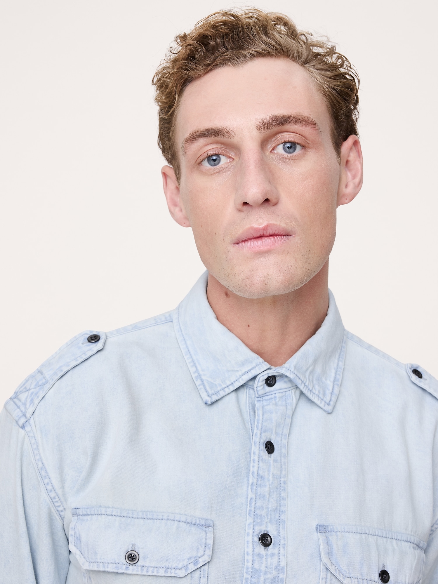 Image number 3 showing, Relaxed-Fit Washed Denim Utility Shirt