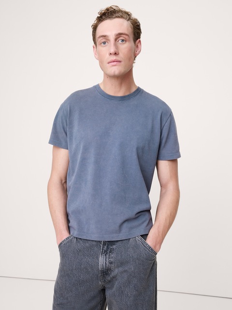 T-SHIRT RAS DU COU EN COTON SUÉDÉ