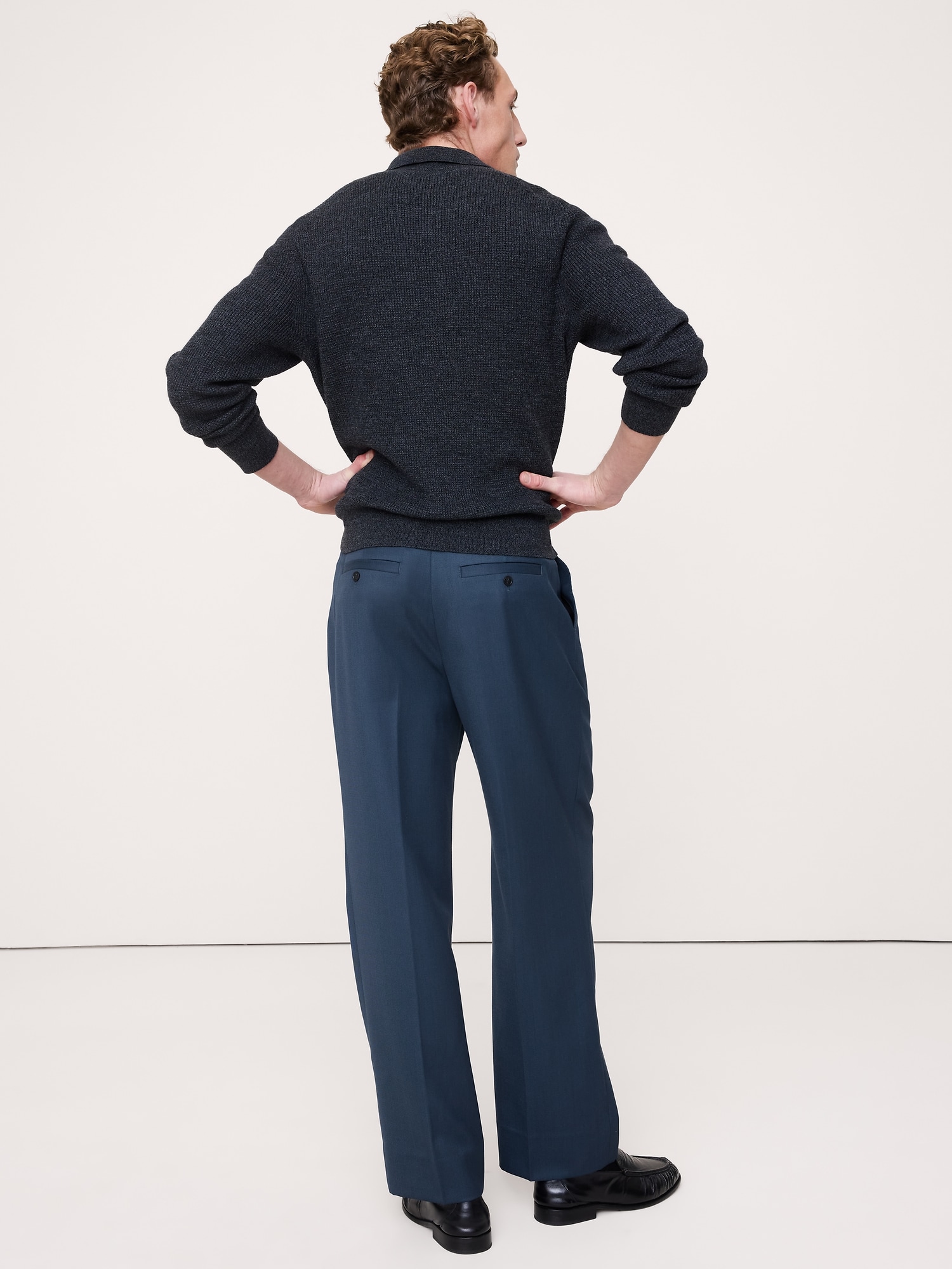 Image number 3 showing, Straight Pleated Twill Dress Pant
