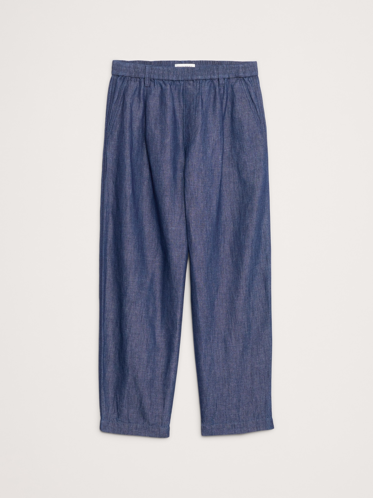 Image number 4 showing, Loose Chambray Pleated Pull-On Pant