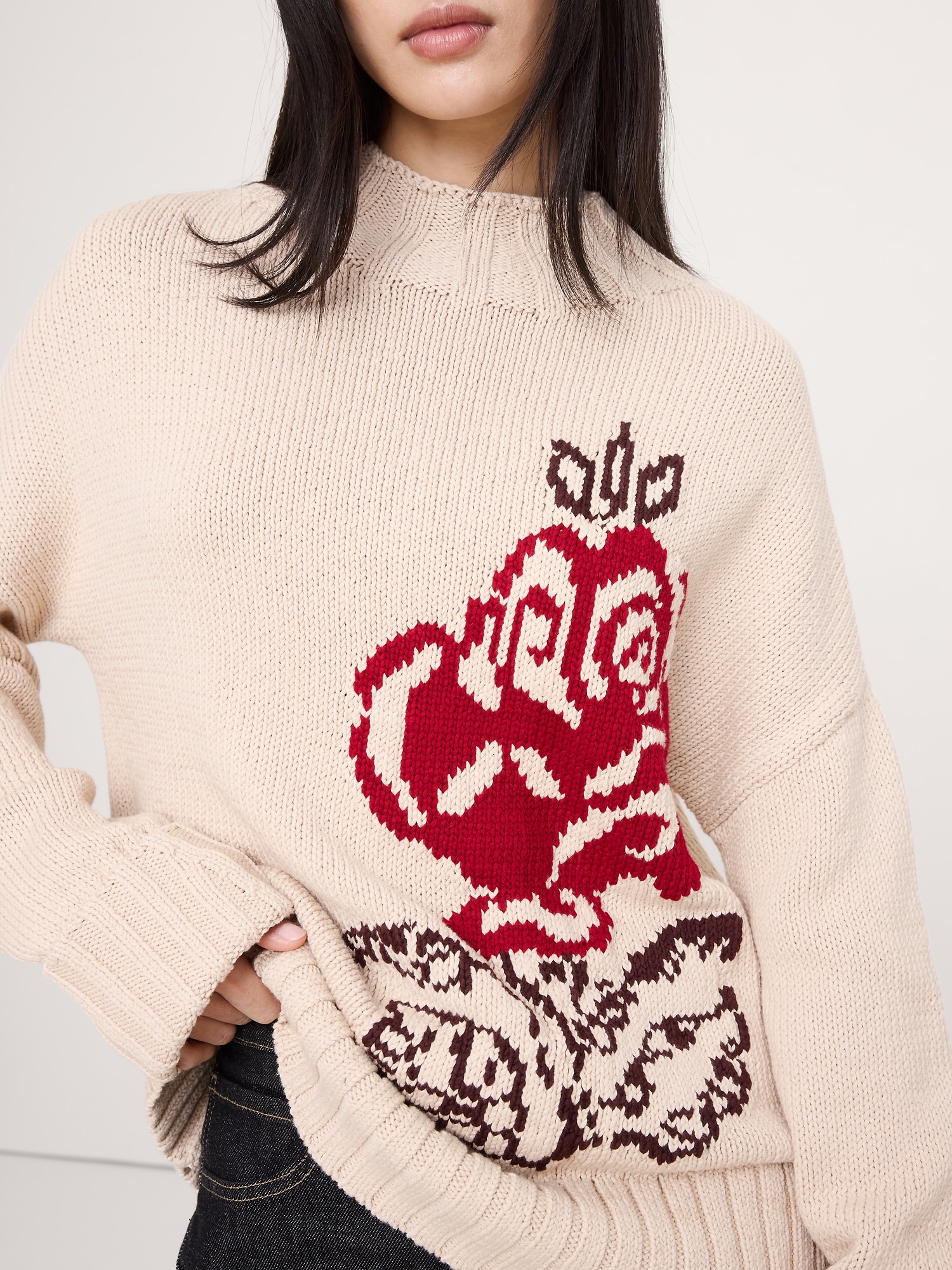 L'image numéro 4 présente Chandail long en coton épais