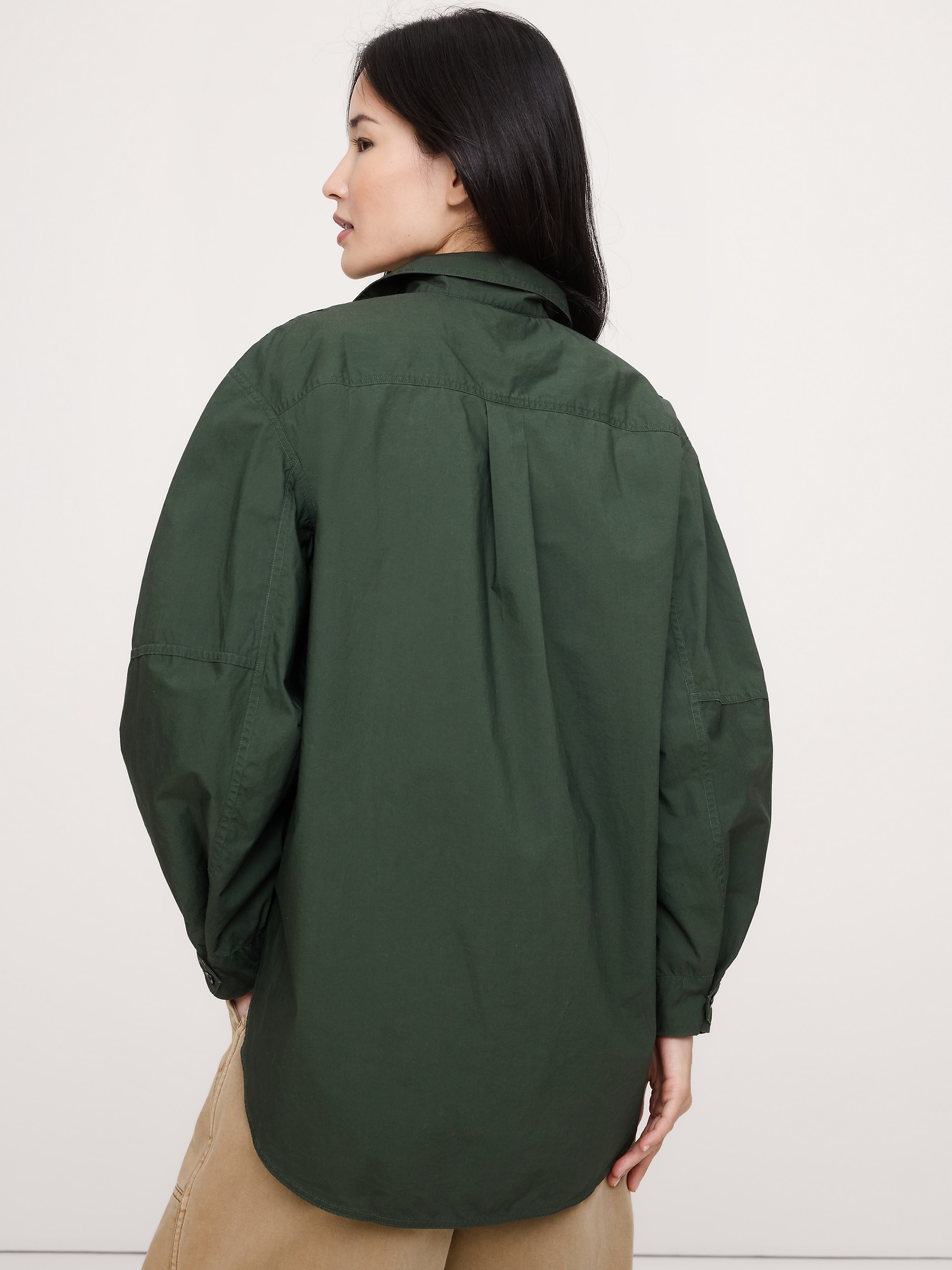 Image number 2 showing, Oversized Cotton Poplin Utility Pocket Shirt