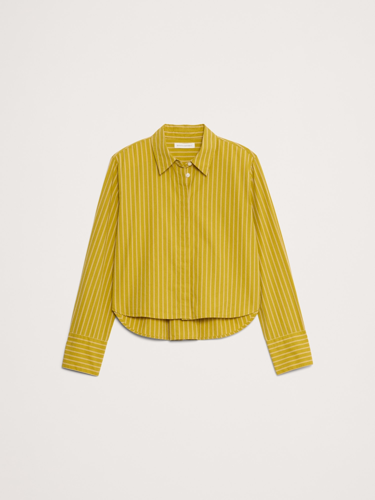 L'image numéro 4 présente Chemisier court en popeline de coton avec pièces de renfort aux coudes